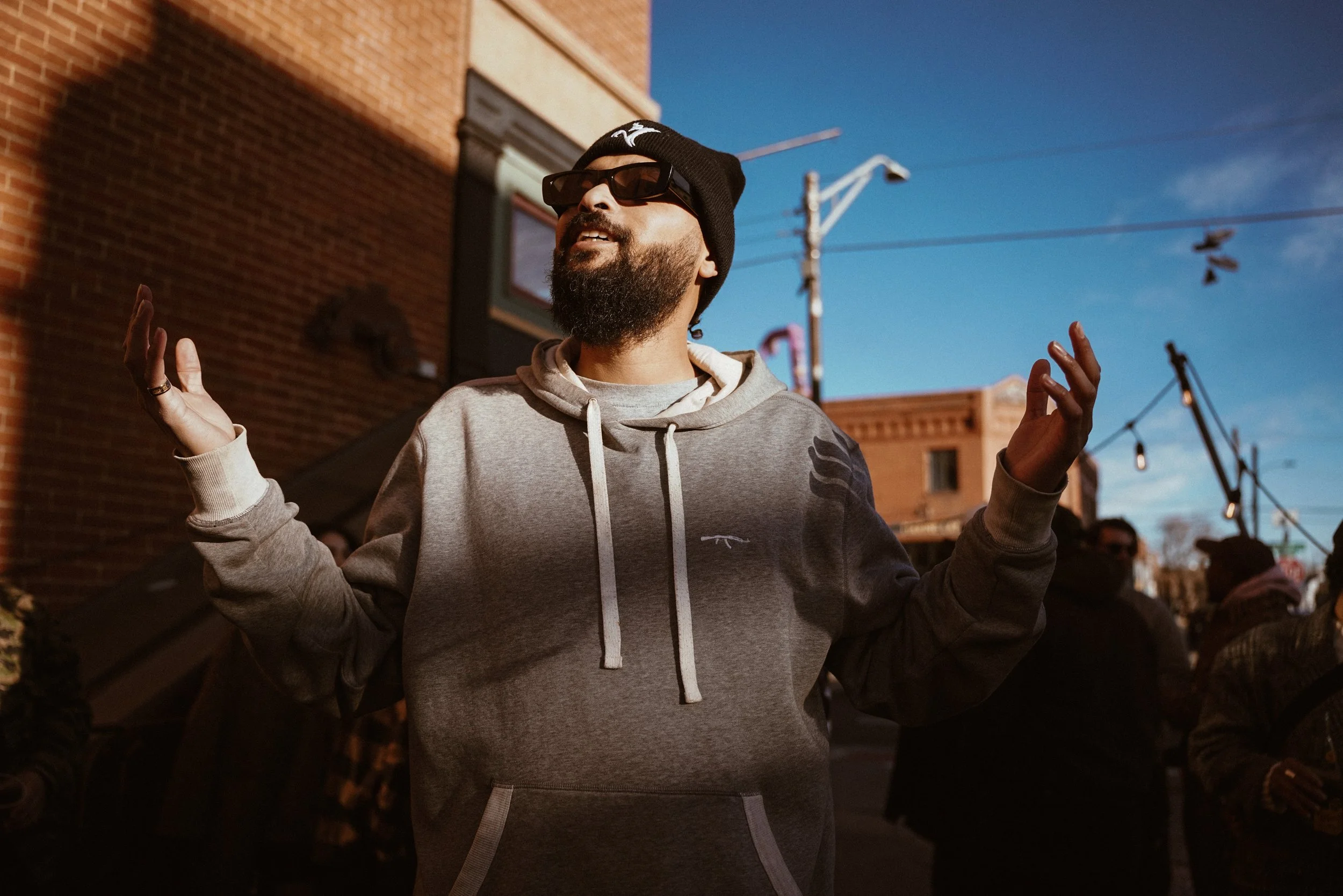  “Gods all around me, got my homies around me, keep my sisters around me, I got angels all around me, bad bitches round me…” 