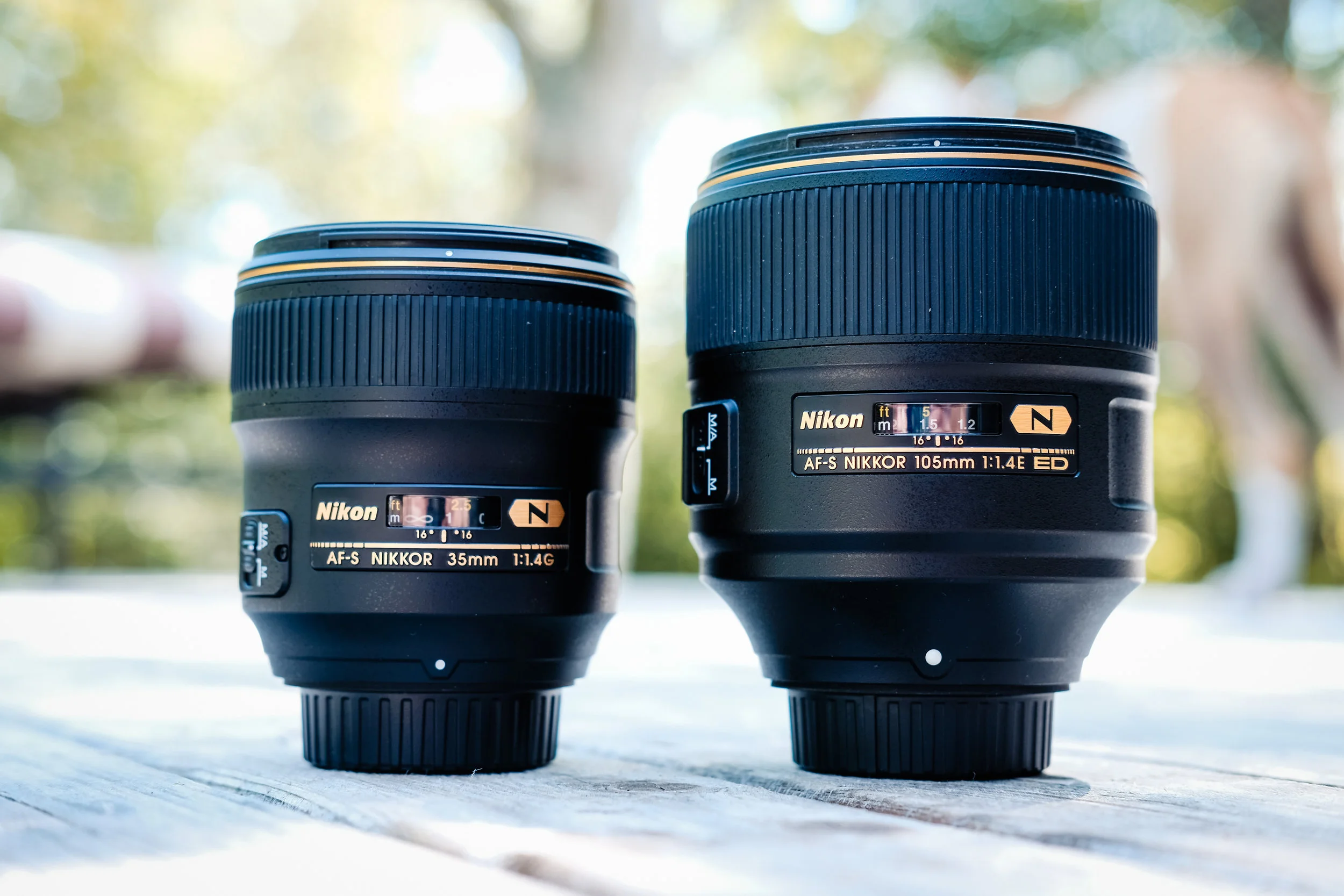 35mm 1.4 and 105mm 1.4