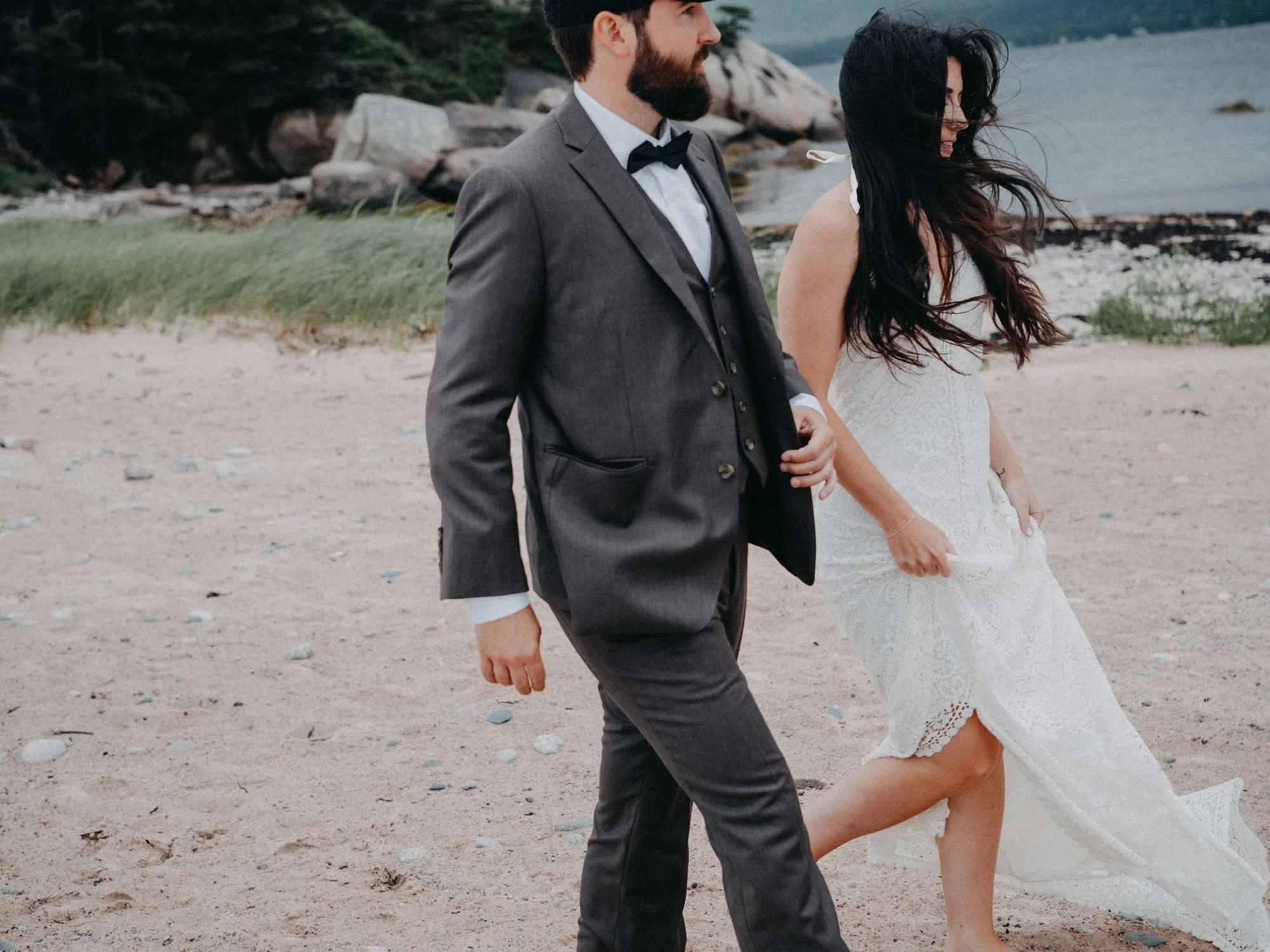 Katie & Scott’s Rain-Soaked Elopement at South Harbour Beach