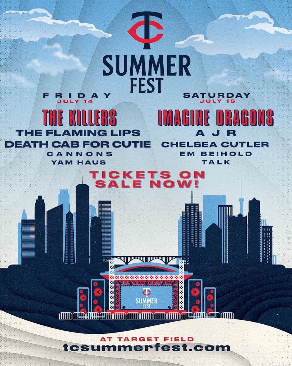 if you squint you can indeed see that we&rsquo;re opening for The Killers on a Friday night at Target Field this summer

maybe take that Friday afternoon off of work a little early and treat yourself to a yam haus stadium gig. 

we are coming out of 