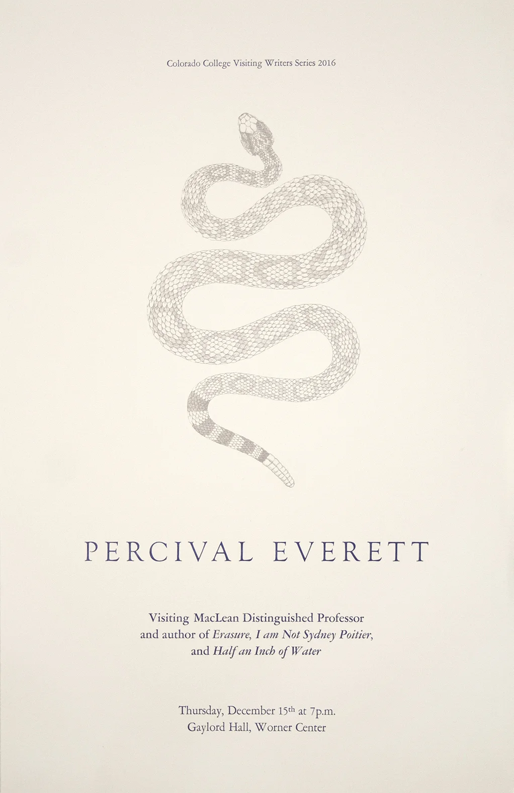 Poster by Charles Theobald. Photopolymer plates and metal type.