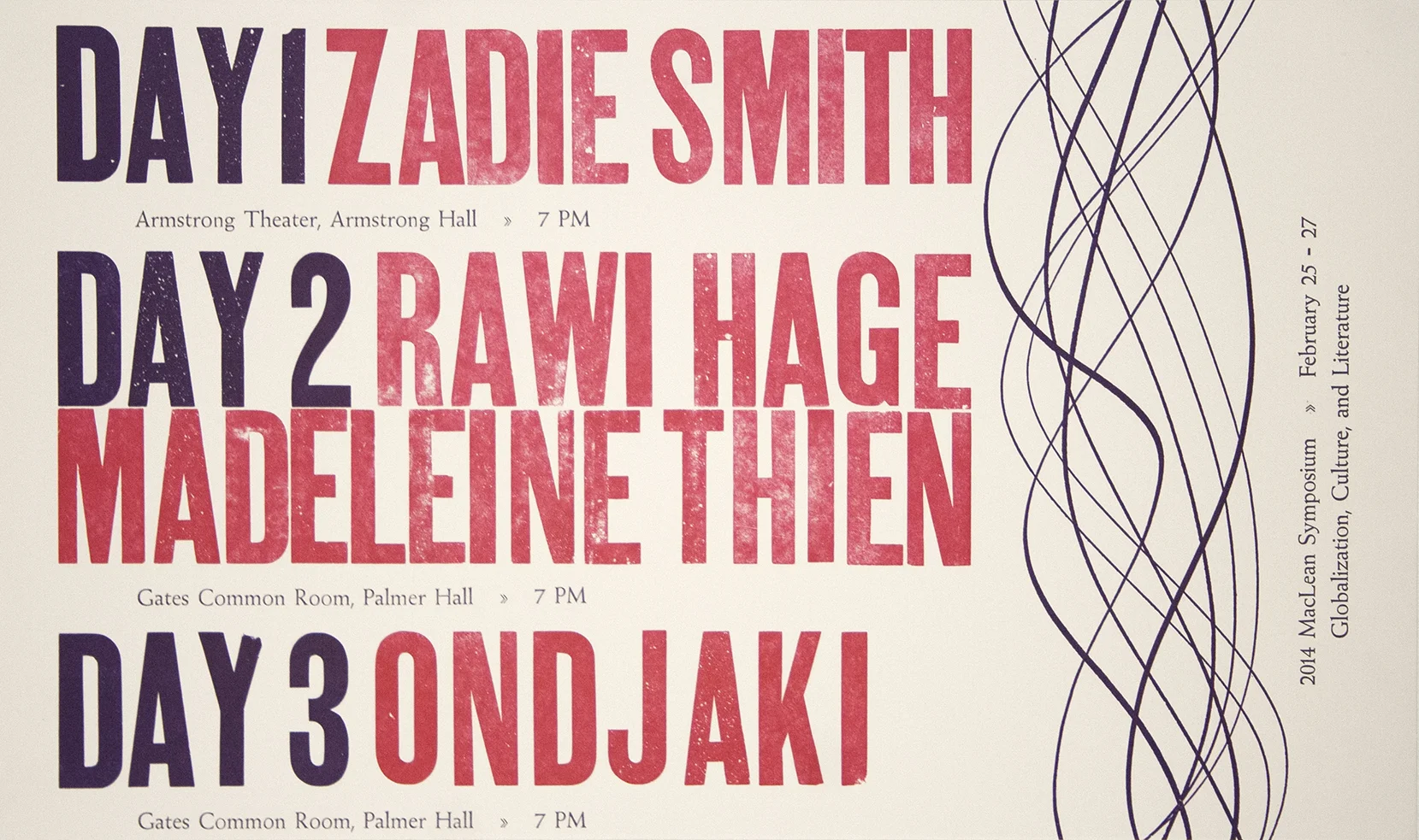 Poster by Adara Lawson and Patrick Lofgren. Found image block, metal & wood type.