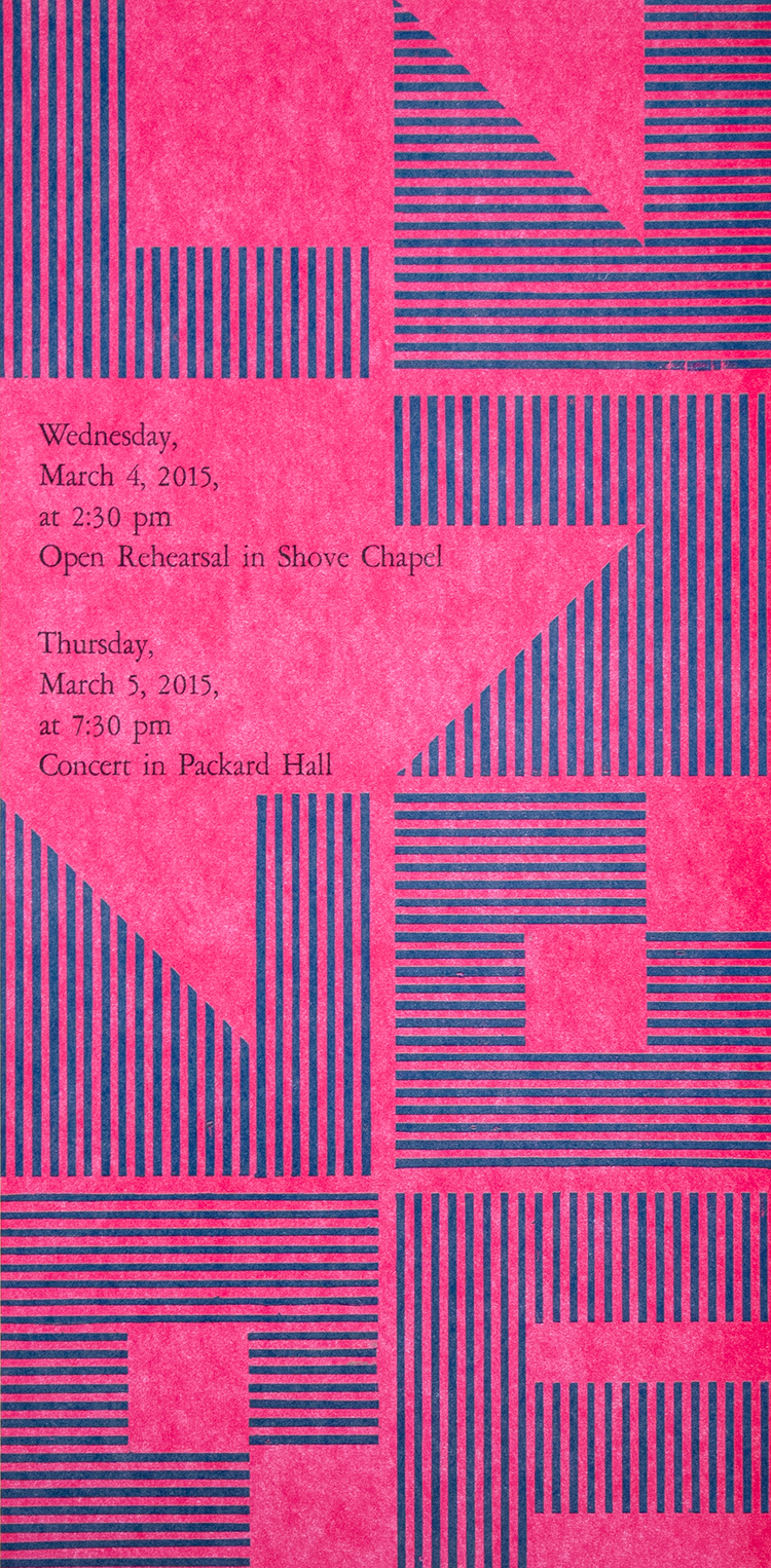 Poster by Aaron Cohick. Collagraph and metal type.