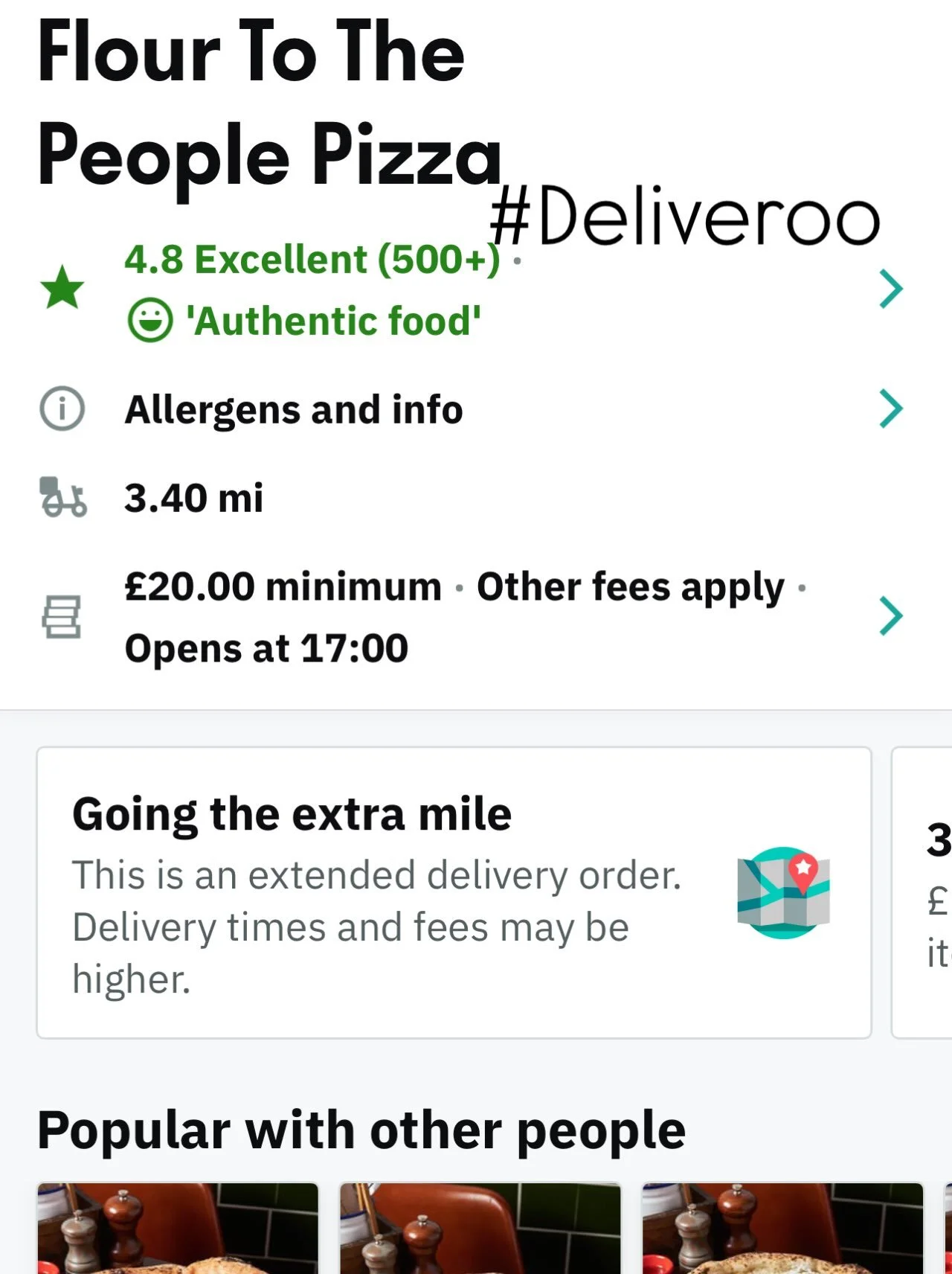 Flour2people.com #Deliveroo #SW11 #Battersea #Pizza