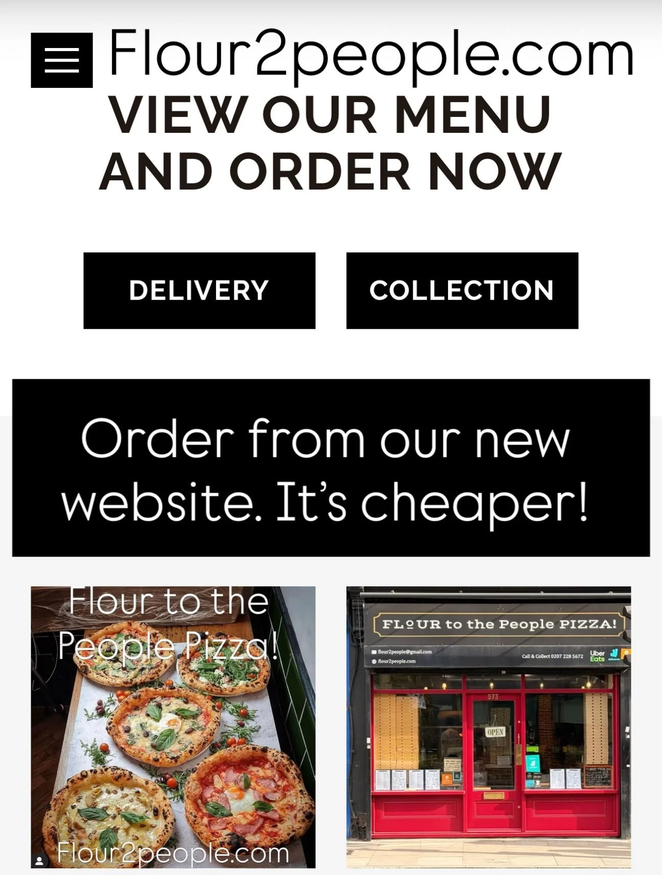 Flour2people.com #Call&amp;Collect #Click&amp;collect #DirectDelivery. It&rsquo;s cheaper to order on our website!