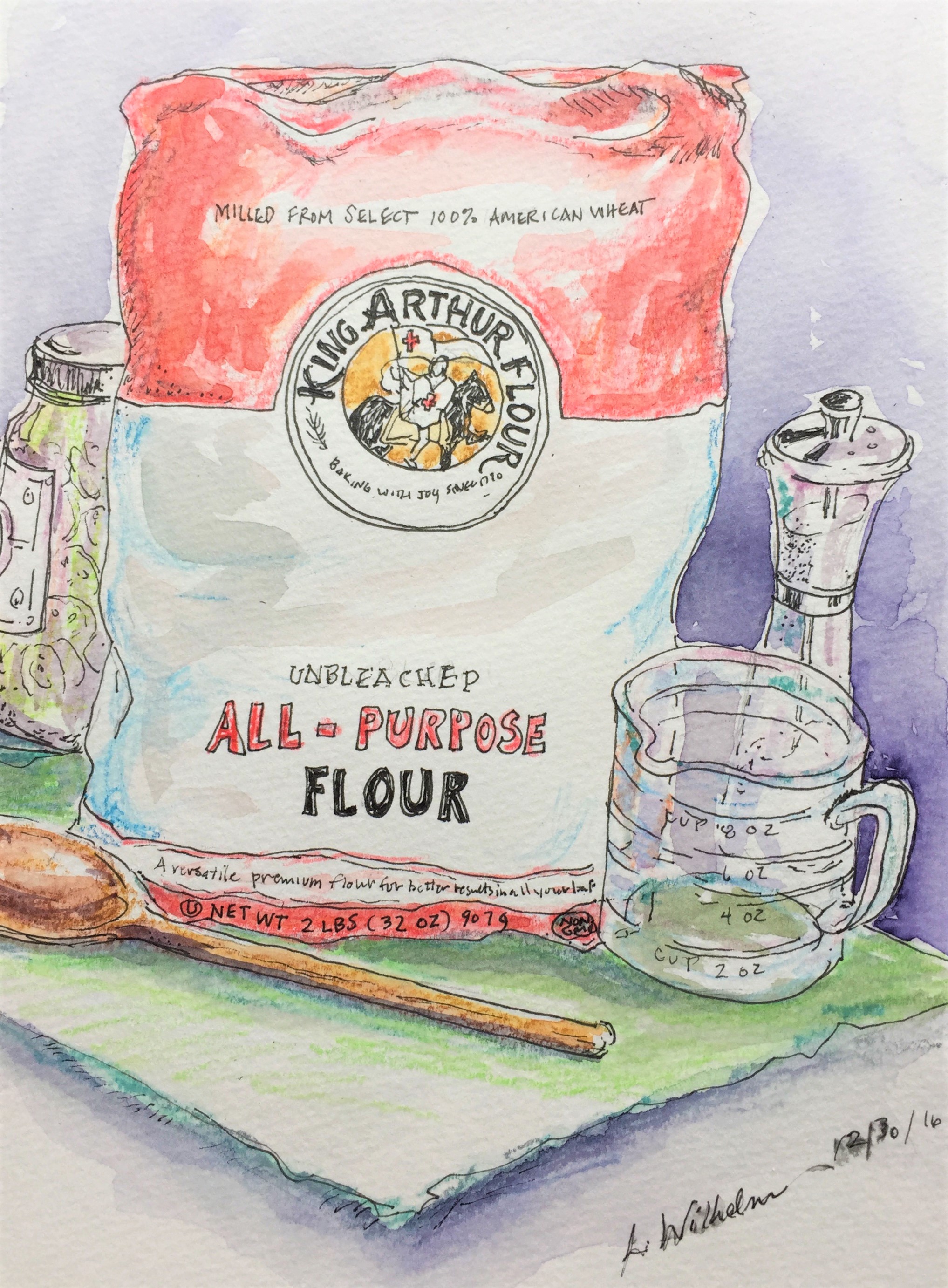 Flour Watercolor sketch Prints available