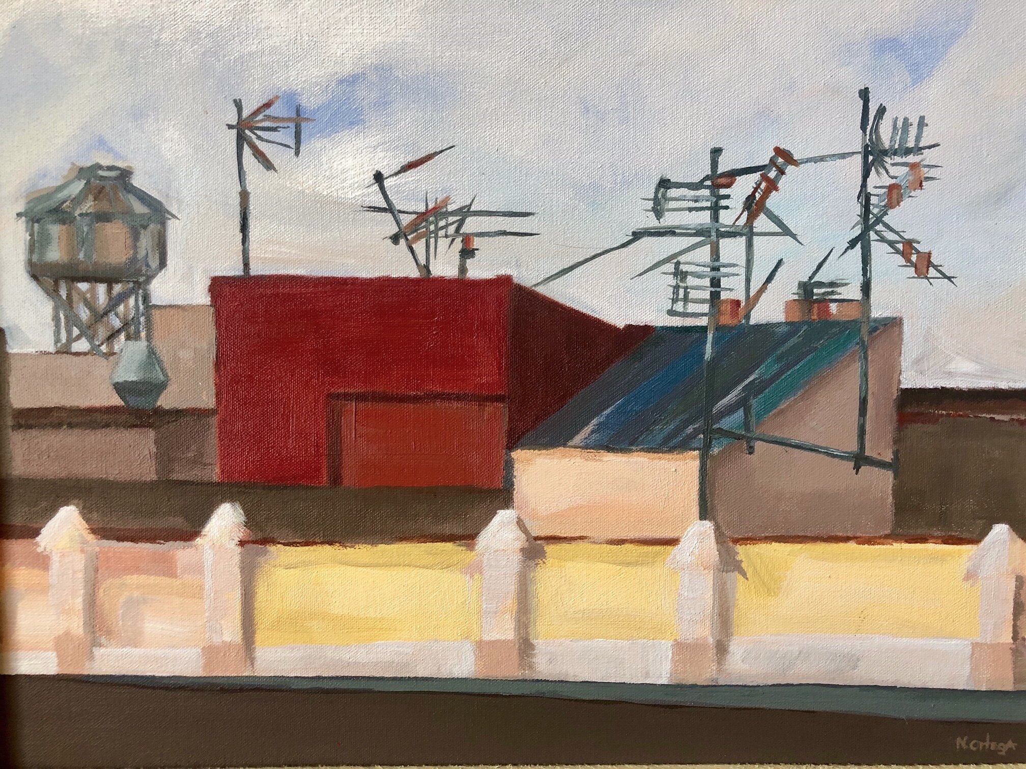 Barceloneta Rooftops AM Acrylic, 16 x 20”
