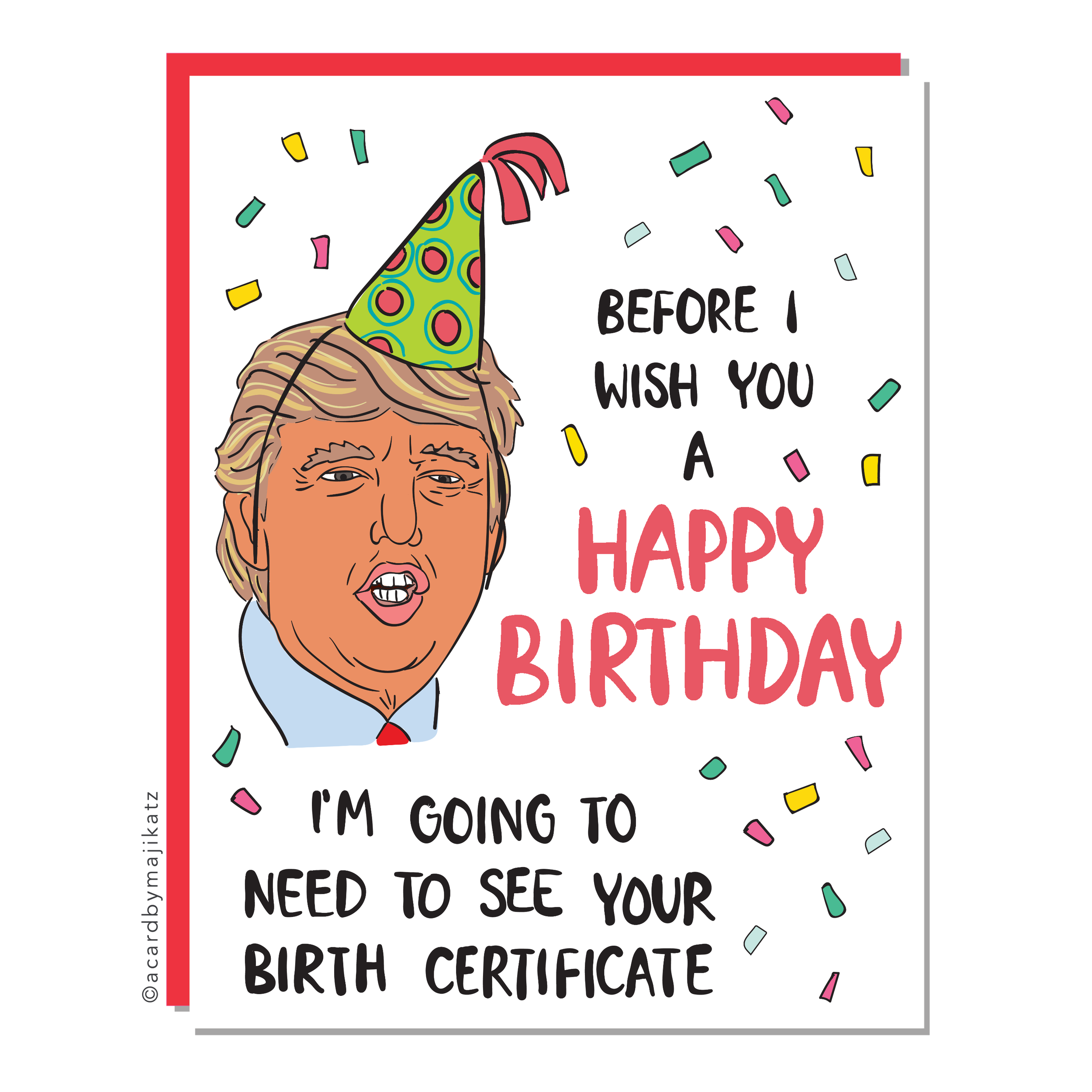Donald Trump Birther Birth Certificate Birthday Card