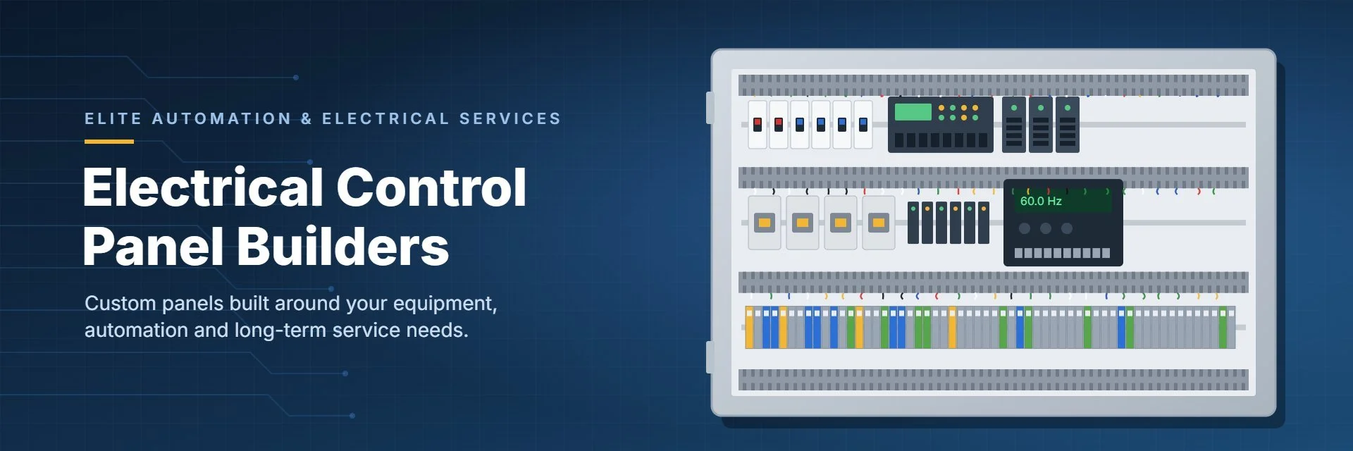 Electrical control panel builders - custom industrial control panel with PLC, VFD and terminal blocks