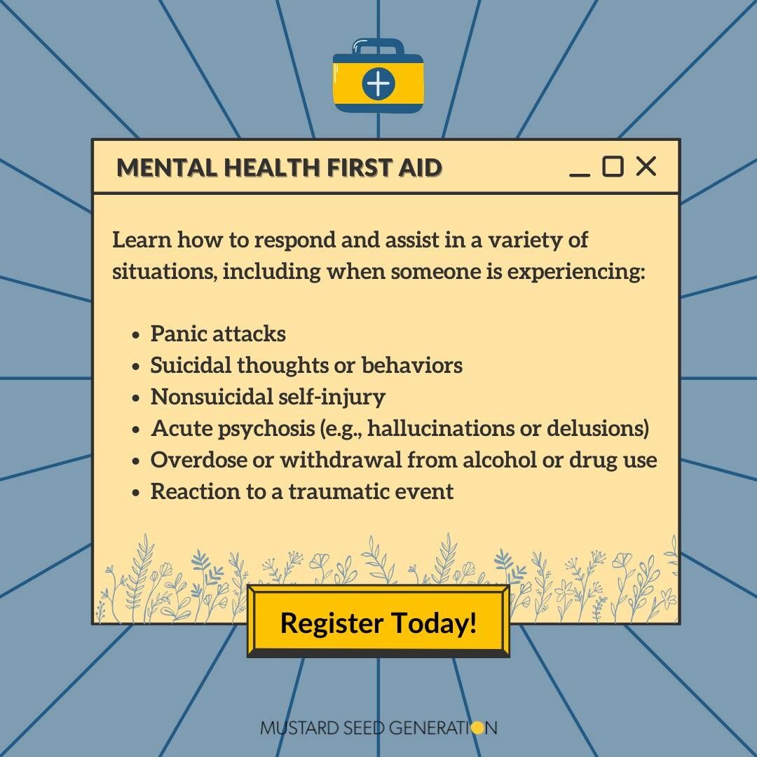Have you signed up for our Mental Health First Aid training? This 2-day training is open to all adults, and those who complete the 2-day training will be certified in Mental Health First Aid by the National Council of Behavioral Health. Registration 