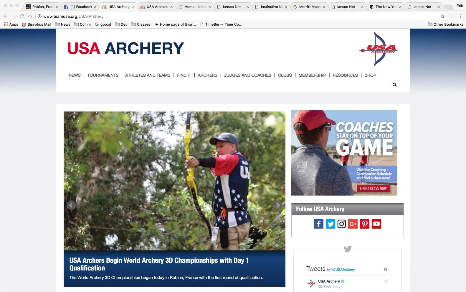 I made the front page of the USA Archery site