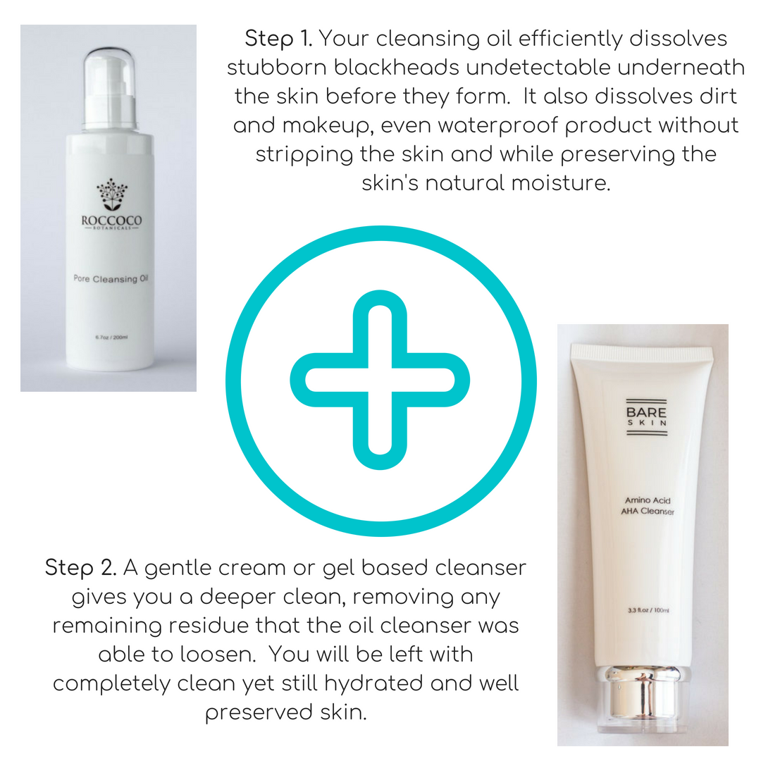 Step 1. Your cleansing oil efficiently dissolves stubborn blackheads undetectable underneath the skin before they form. It also dissolves dirt and makeup, even waterproof product without stripping the skin and while .png