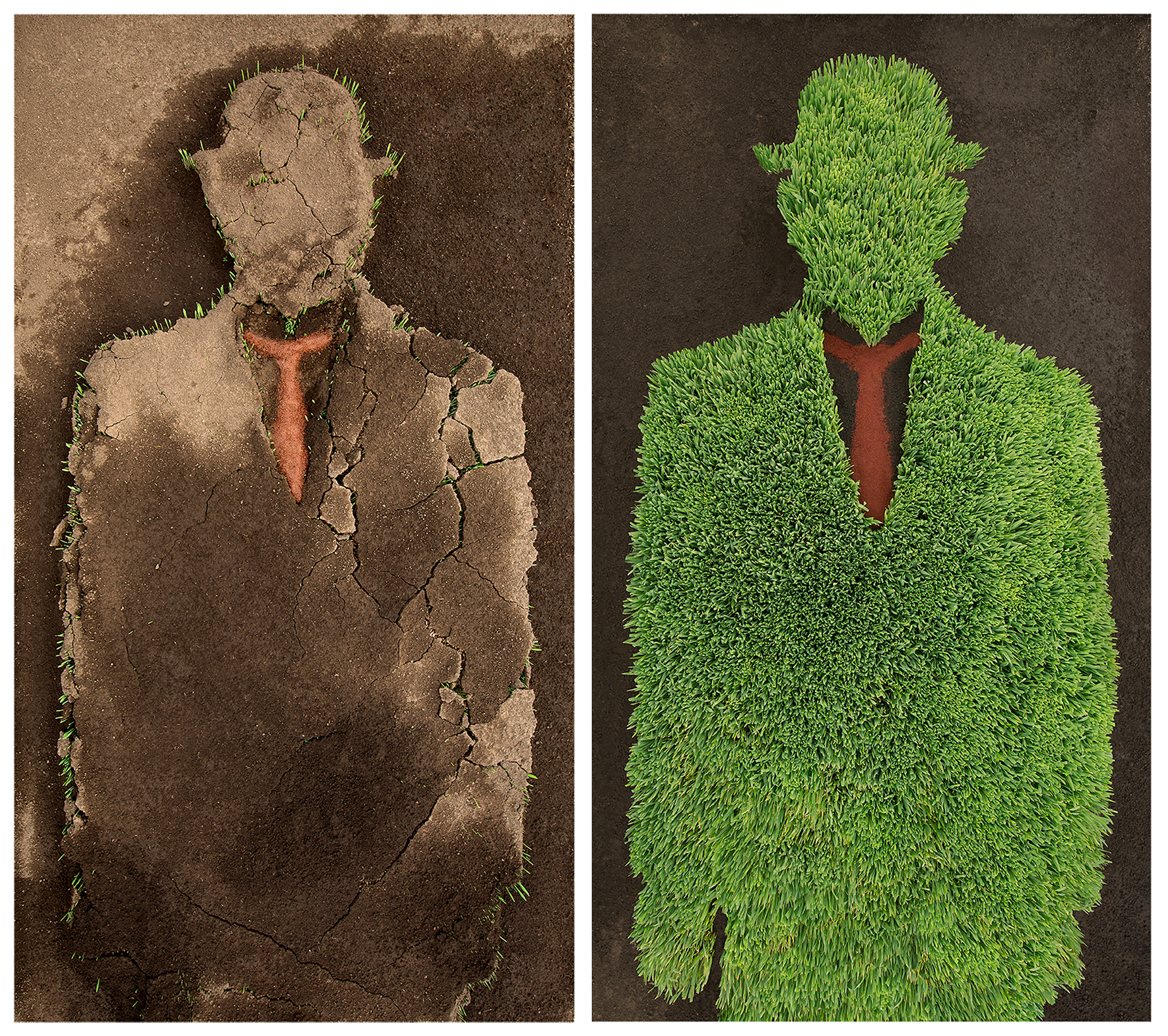  Magritte Diptych, 2015  Digital Print Mounted on Diasec  87” x 87”     Díptico de Magritte, 2015  Impresión Digital Montada en Acrílico por Emulsión (Diasec)  220 cm x 220 cm 