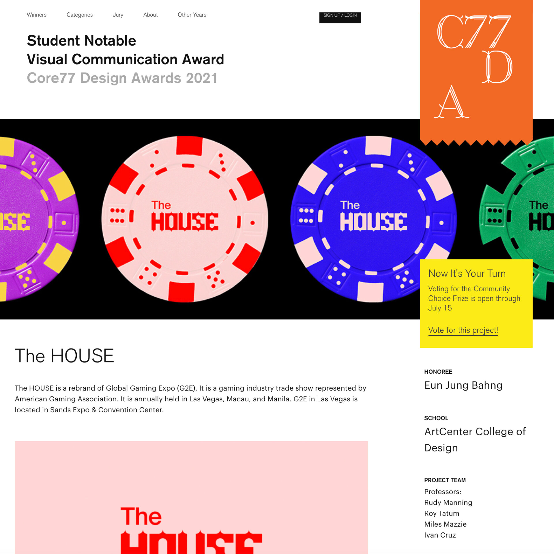 Designer: Eun Jung Bahng • The House • Professors: Rudy Manning, Roy Tatum, Miles Mazzie, Ivan Cruz (Copy)