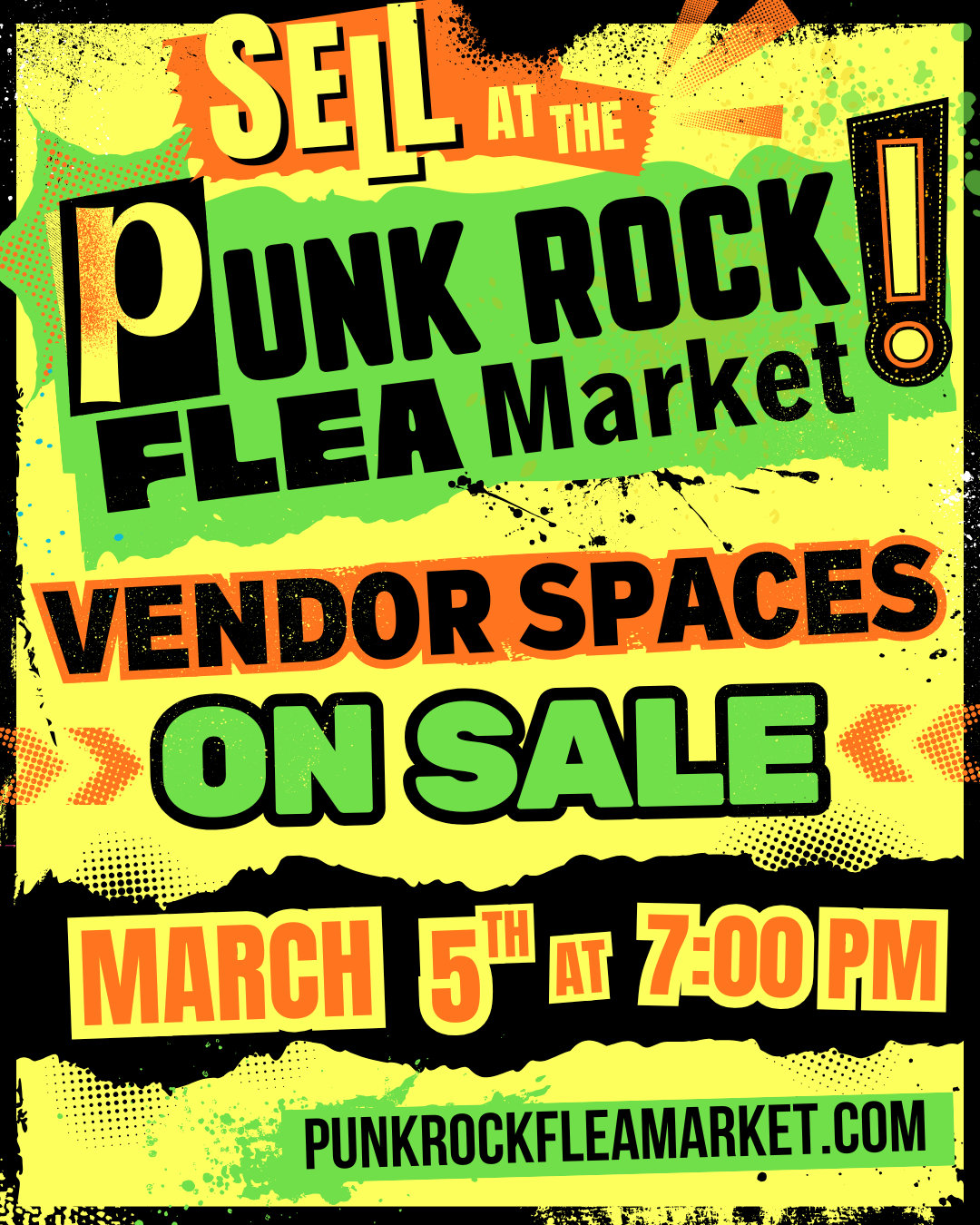 Sell at the Punk Rock Flea Market in Philadelphia April 17-18-19 Spaces on sale March 5th at 7pm.