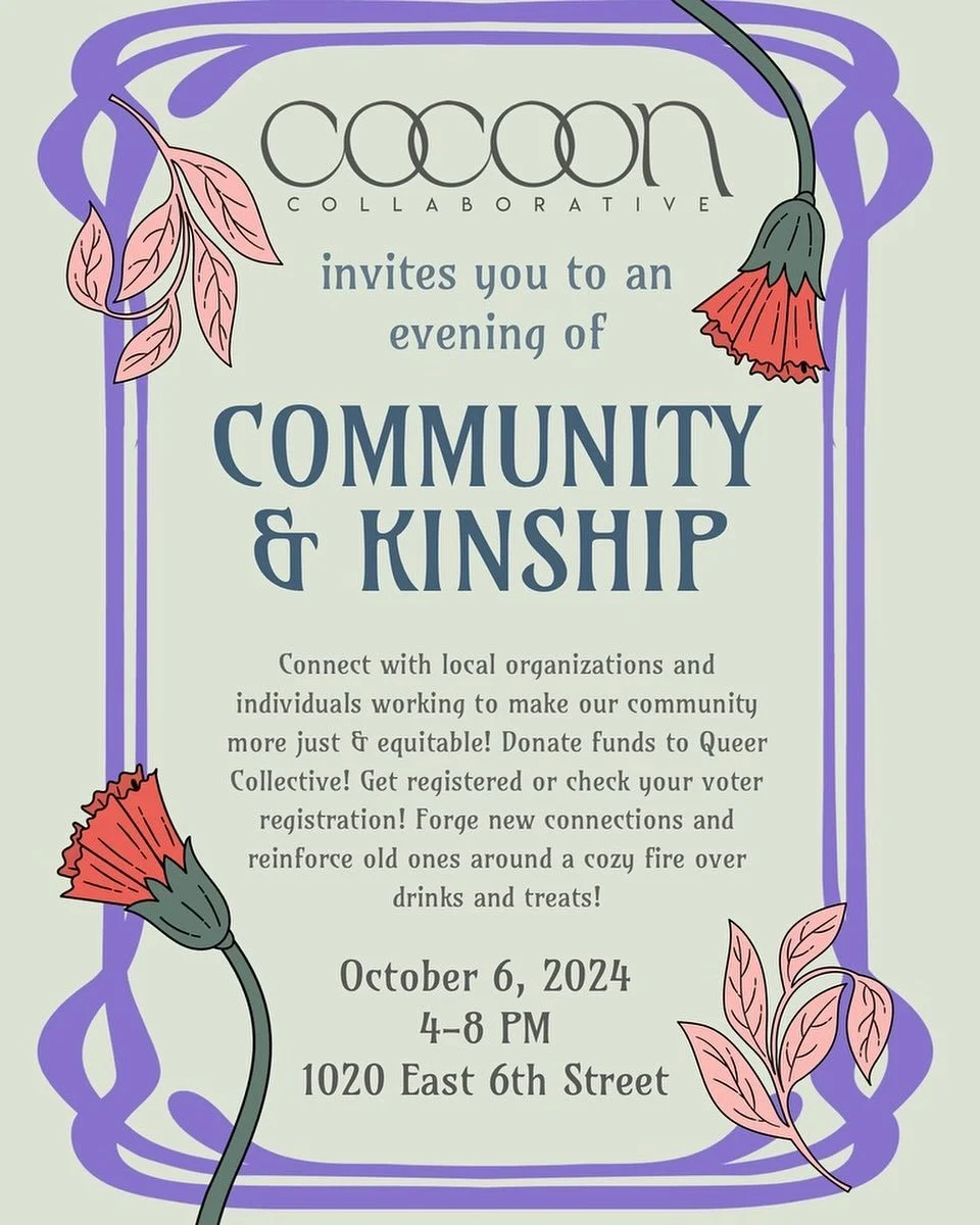 Please join us at @cocooncollaborative for a night of kinship and community. Sunday, October 6 from 4-8 pm. We would love to see you there!