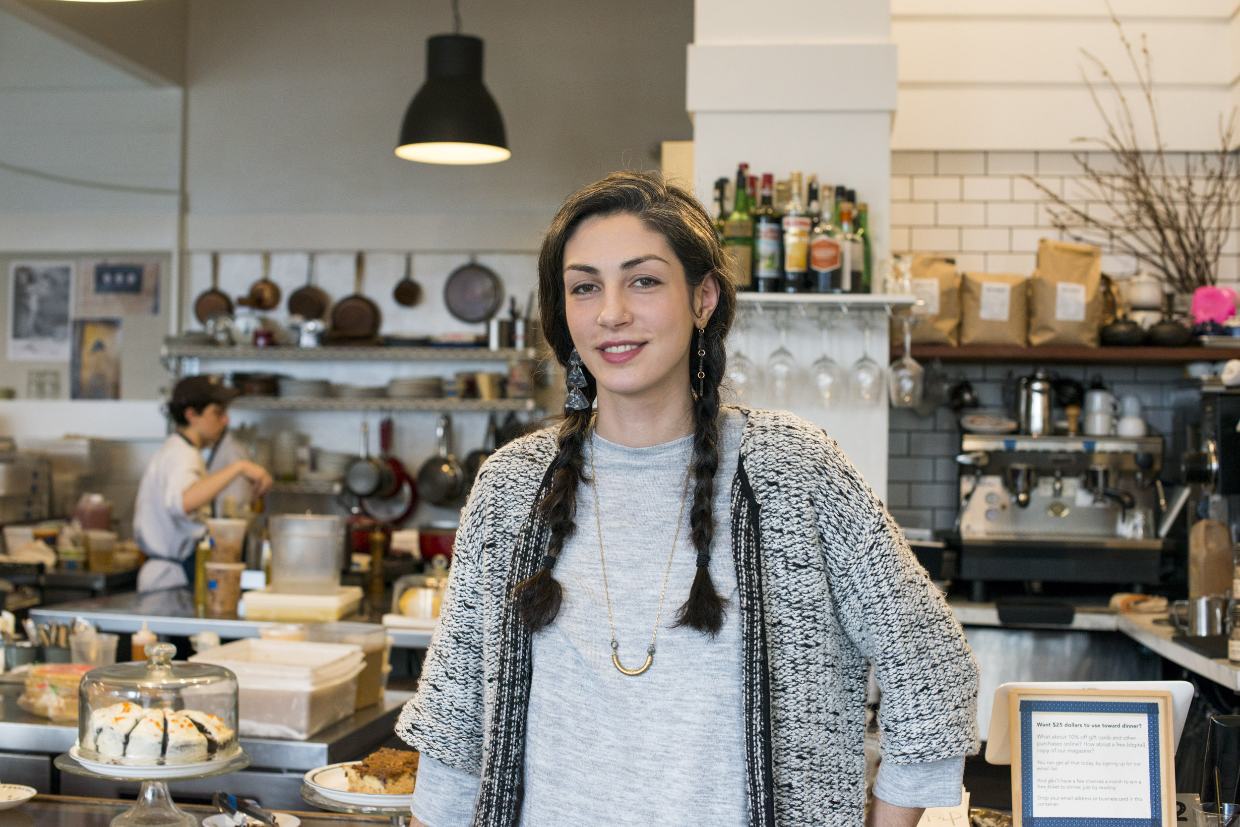  Katrina at the front of Juliet’s open kitchen 