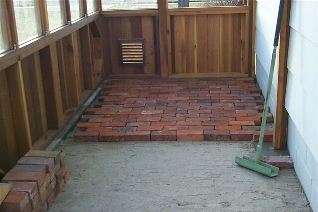Laying a brick floor inside