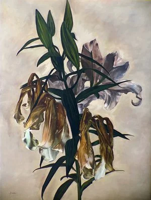 Jared Boechler, To Lead a Lavender Life, oil on raw linen, 2017.