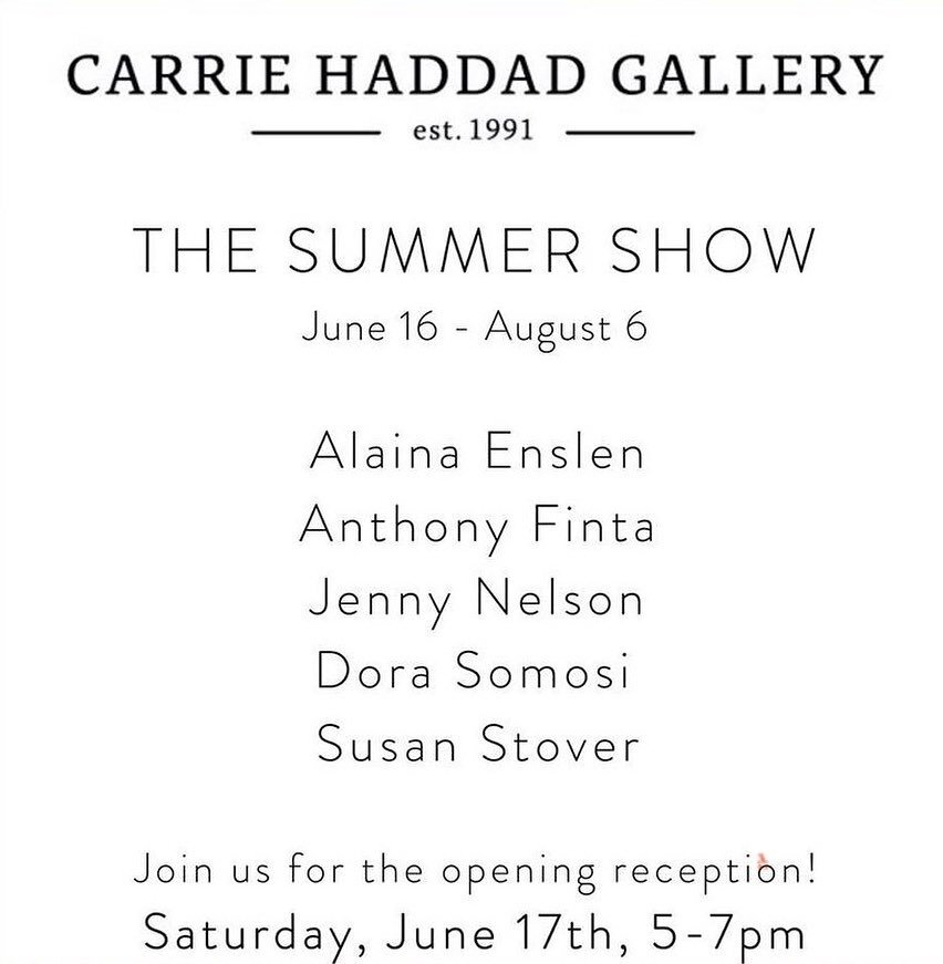 Thrilled to be participating with these fabulous artists @carriehaddadgallery. If you can&rsquo;t make the opening, the work will be up till August 6th. 

@afinta 
@dorasomosiphotography 
@nelsonpainter 
@susanstoverart 

#carriehaddadgallery #galler