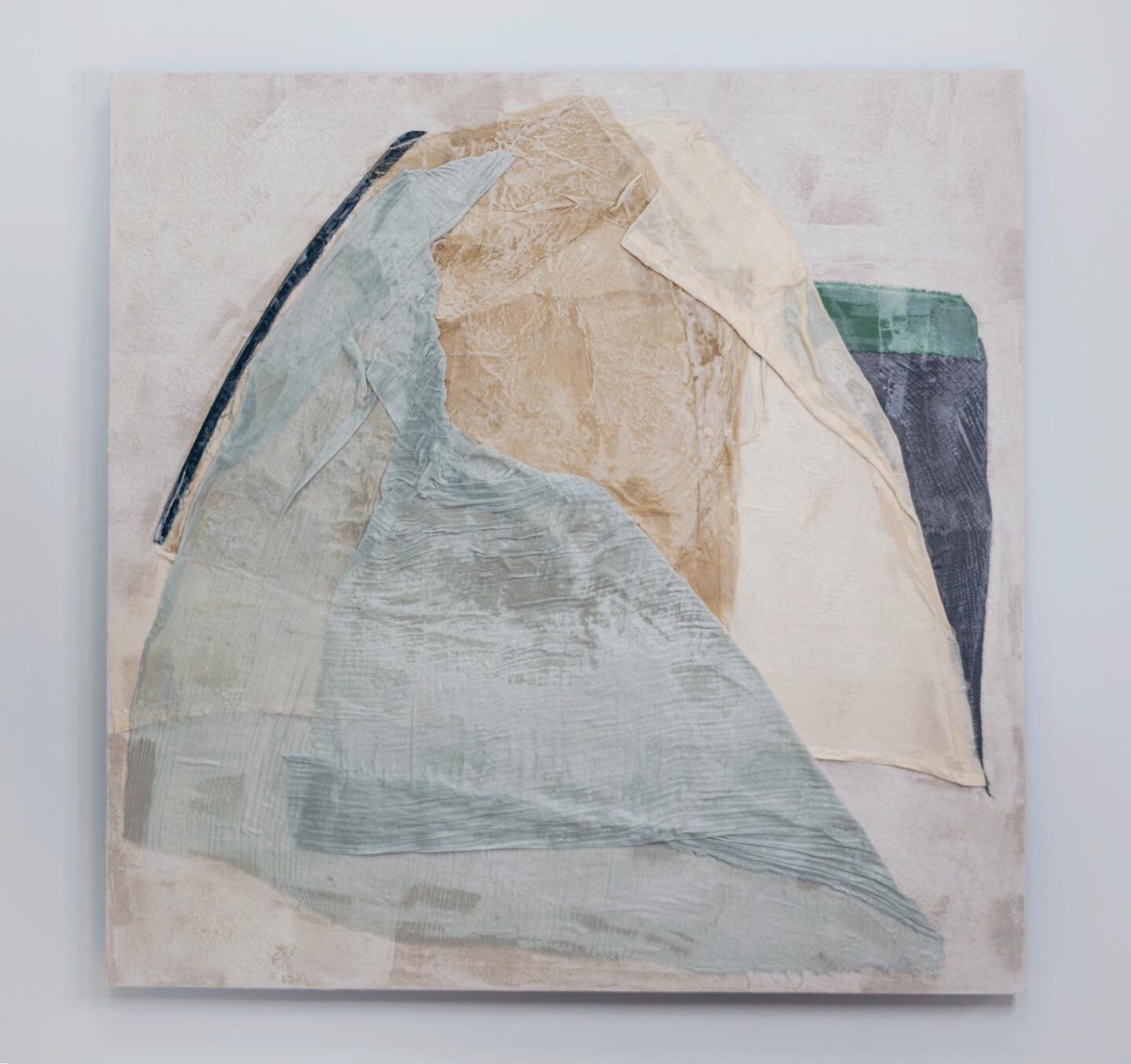 Can&rsquo;t believe next weekend is the opening for my summer exhibition at Carrie Haddad Gallery. This new series of work is filled with soft earth tones and textures created both by the wax and fabric. Enfolded Forms II, 48&rdquo;x48&rdquo;, encaus