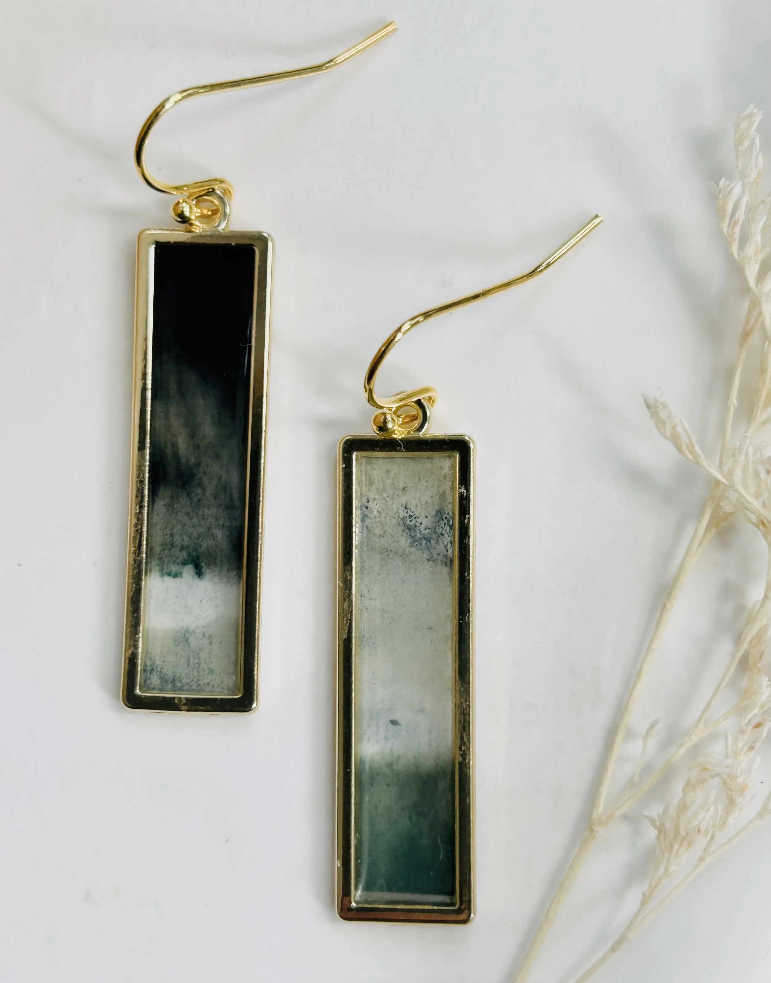 Encaustic Monotype Earrings