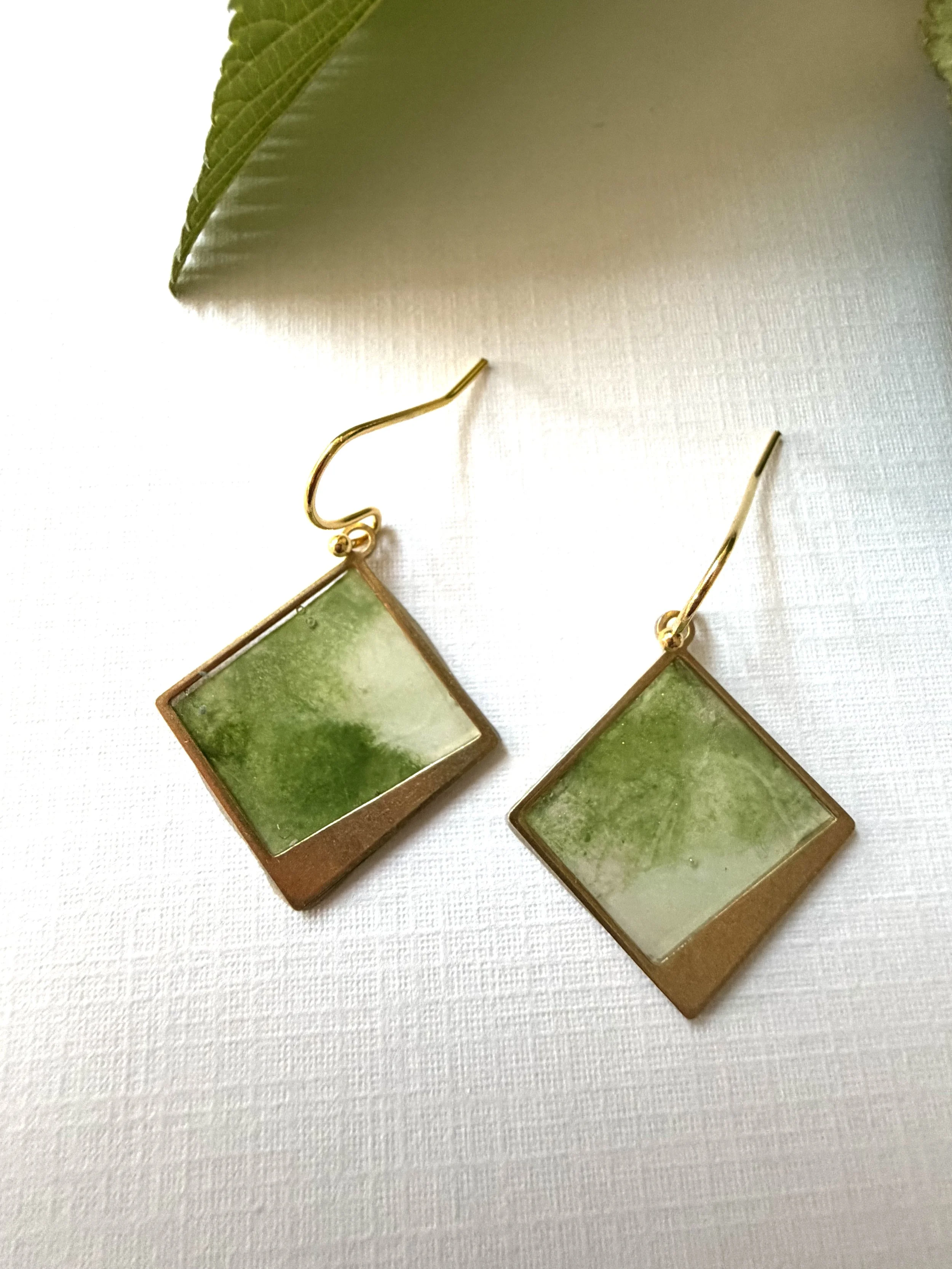 Encaustic Monotype Earrings