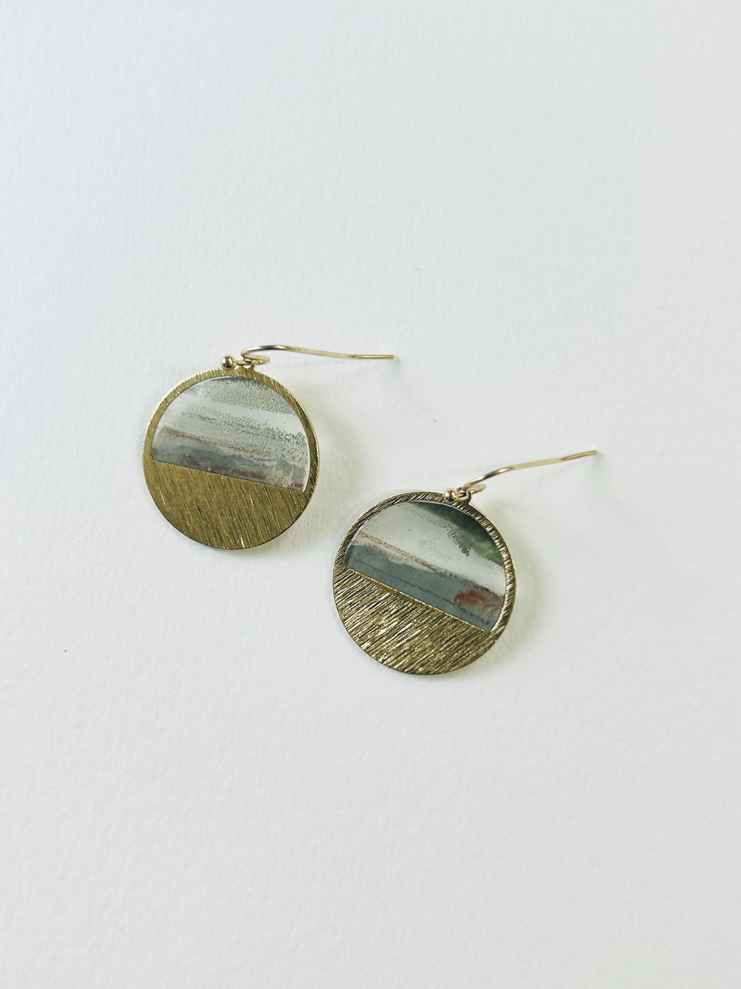 Encaustic Monotype Earrings