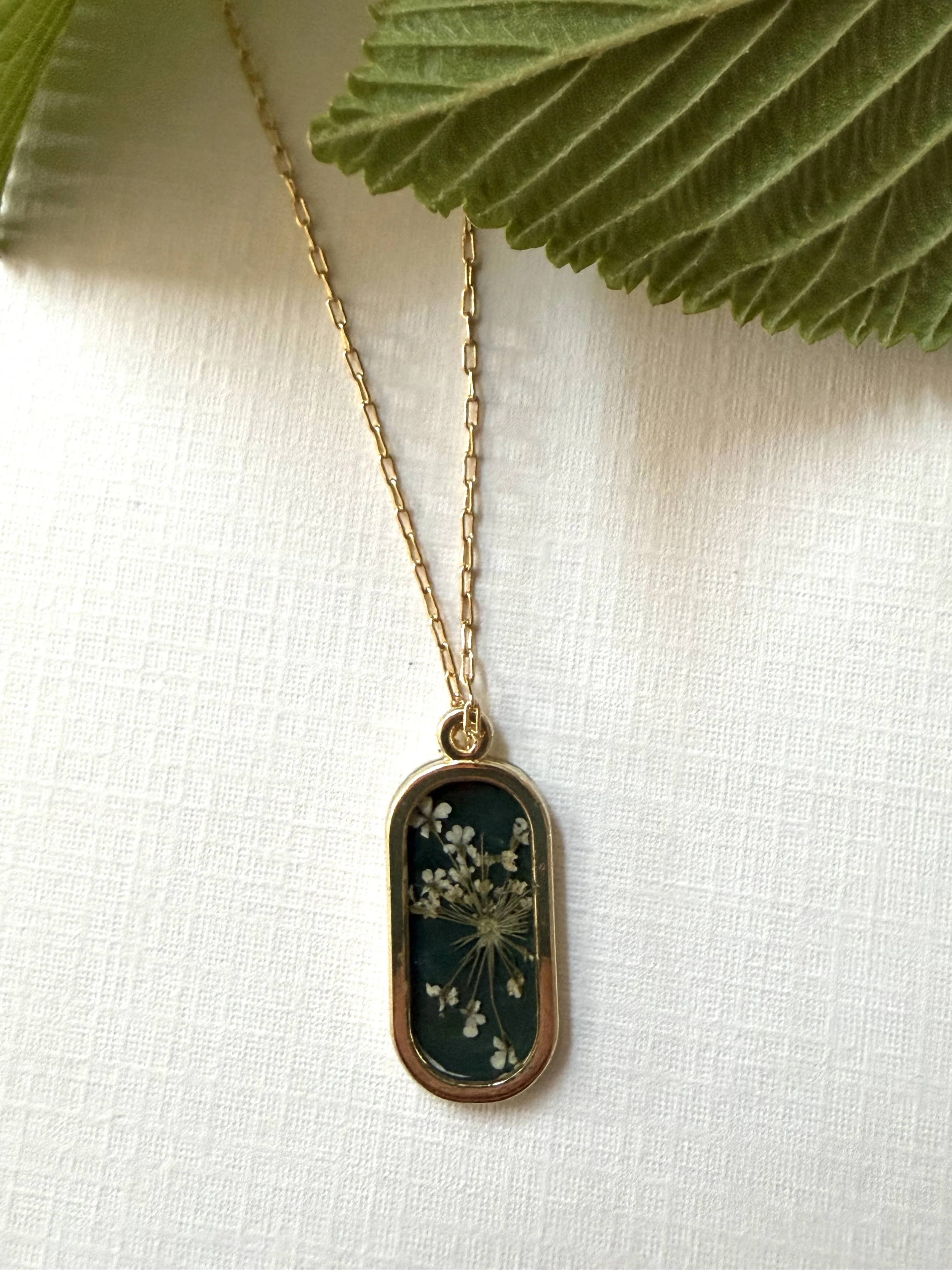Encaustic & Botanical Necklace