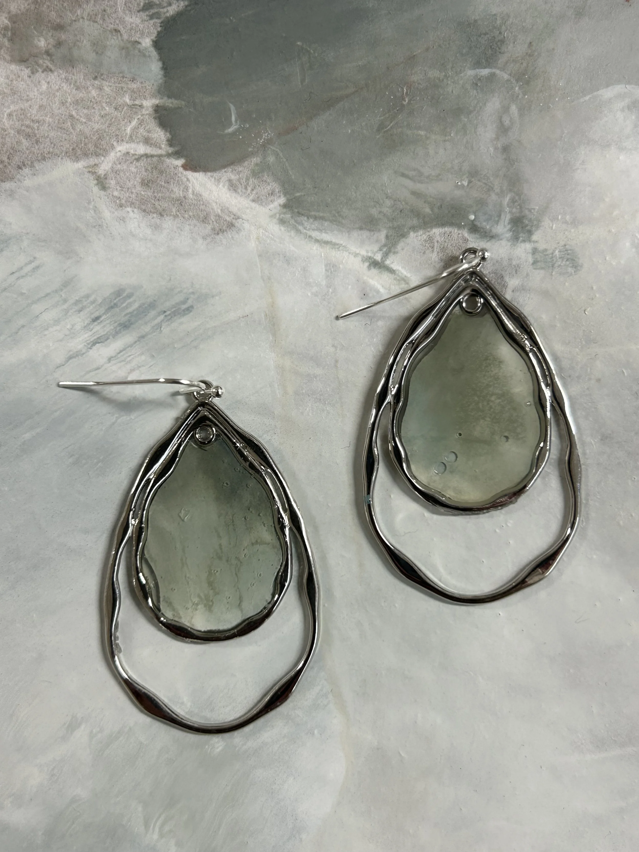 Encaustic Monotype Earrings