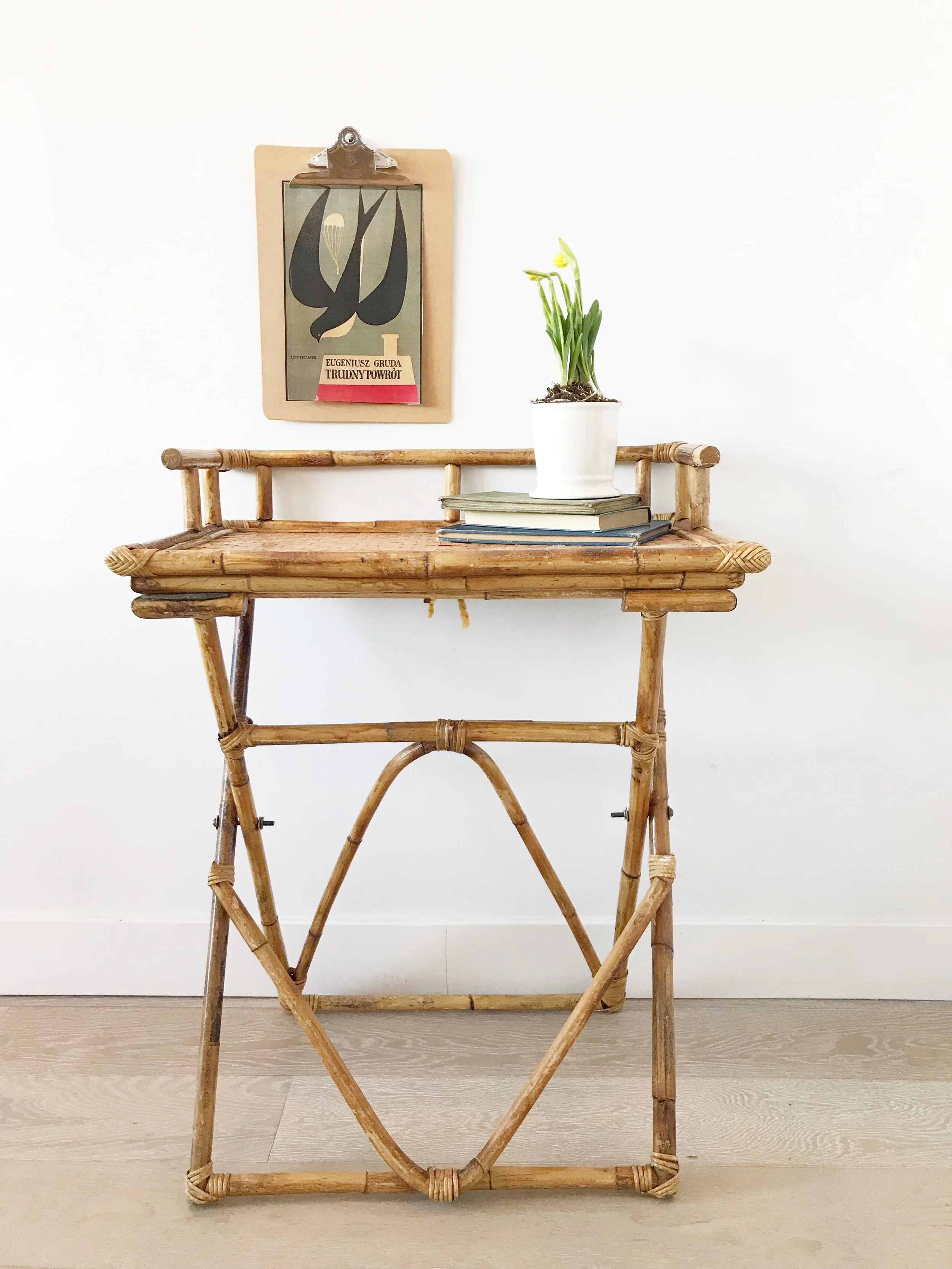 bamboo vintage folding desk
