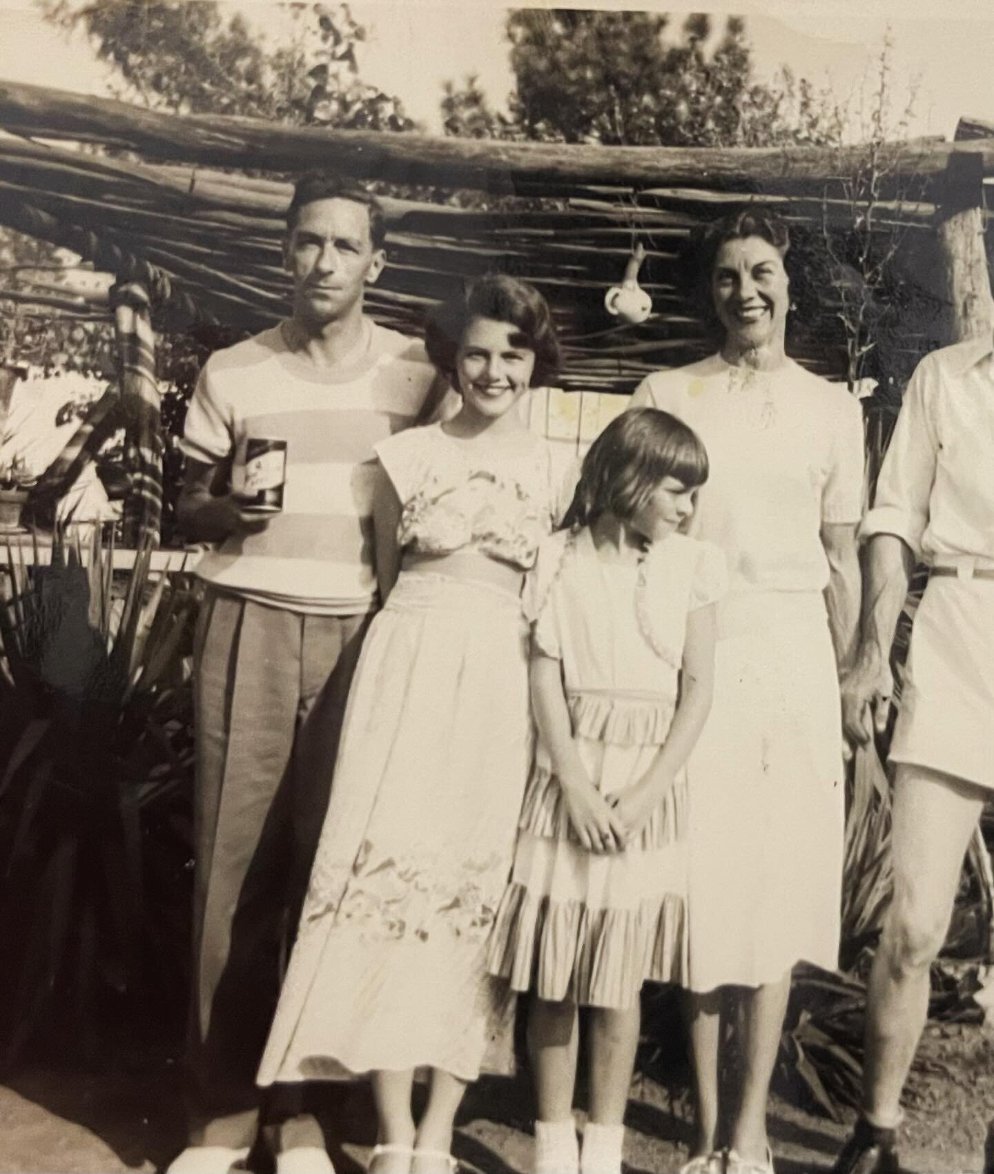 My Mum at 17. She went to be a mother&rsquo;s helper in California to Uncle Frank (left), for his daughter, my Auntie Judy.  Auntie Judy grew into the sweetest most loving Auntie. She always had room for any Canadian that darkened her door in Rowland