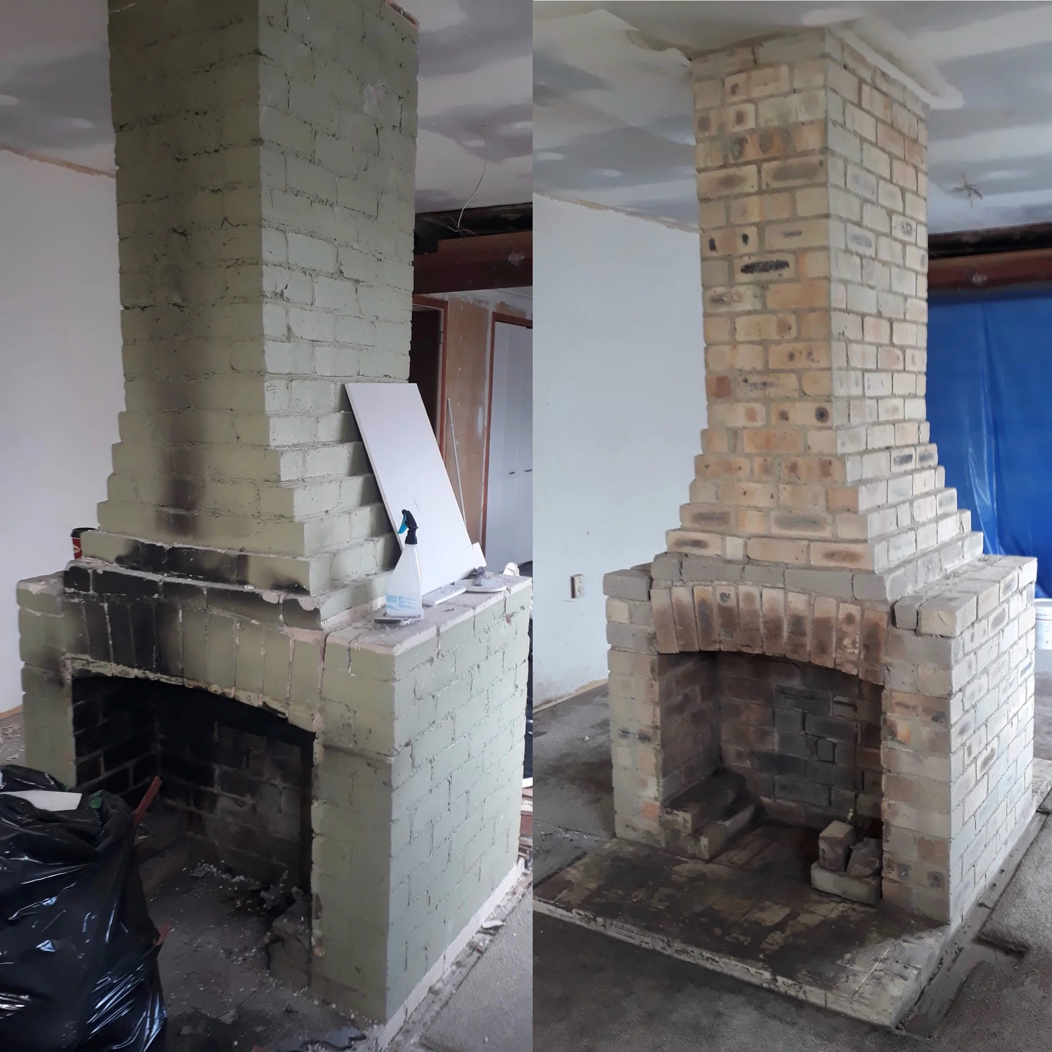 Indoor Chimney- Before and After blasting