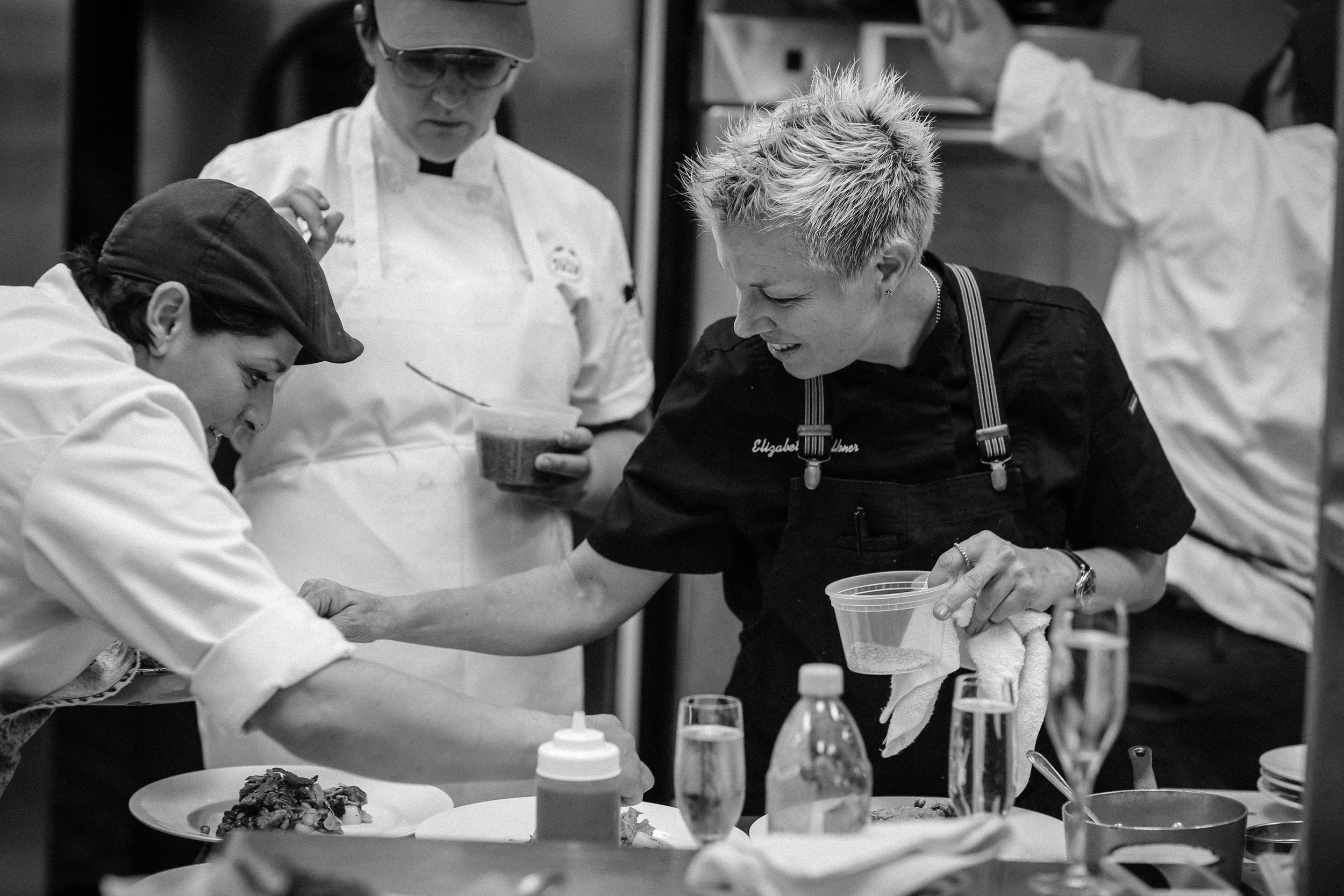 Chefs Yolanda Torres, Bronwen Wyatt, and Elizabeth Falkner