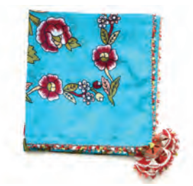 Large Square Turquoise Yazma with Oya