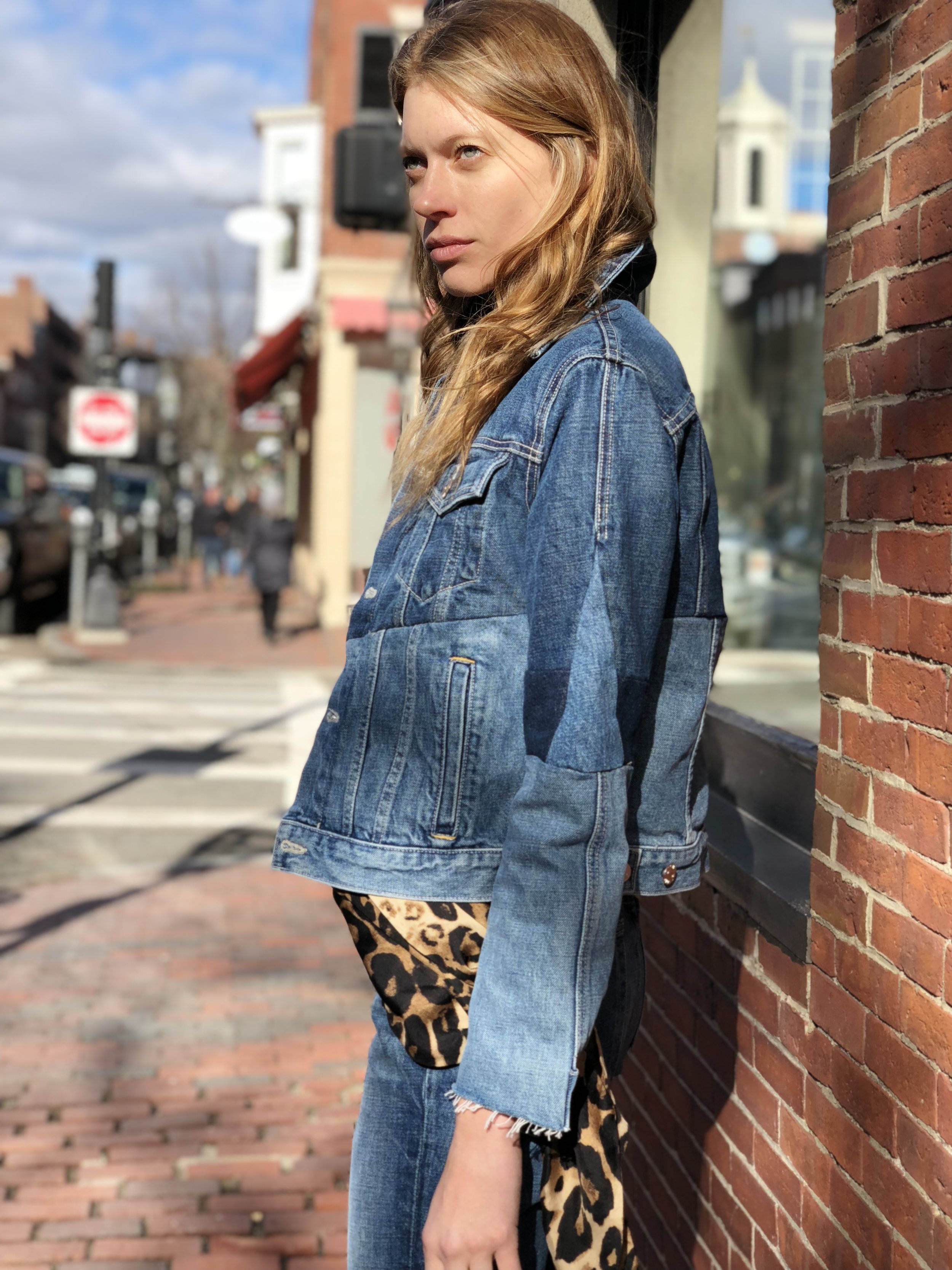 Jacket is also Helmut lang. Check the cute detailing and patch work. Shop it here on my postmark- It's sold out online Scarf is old. I had gotten it from intermix online for way on sale.