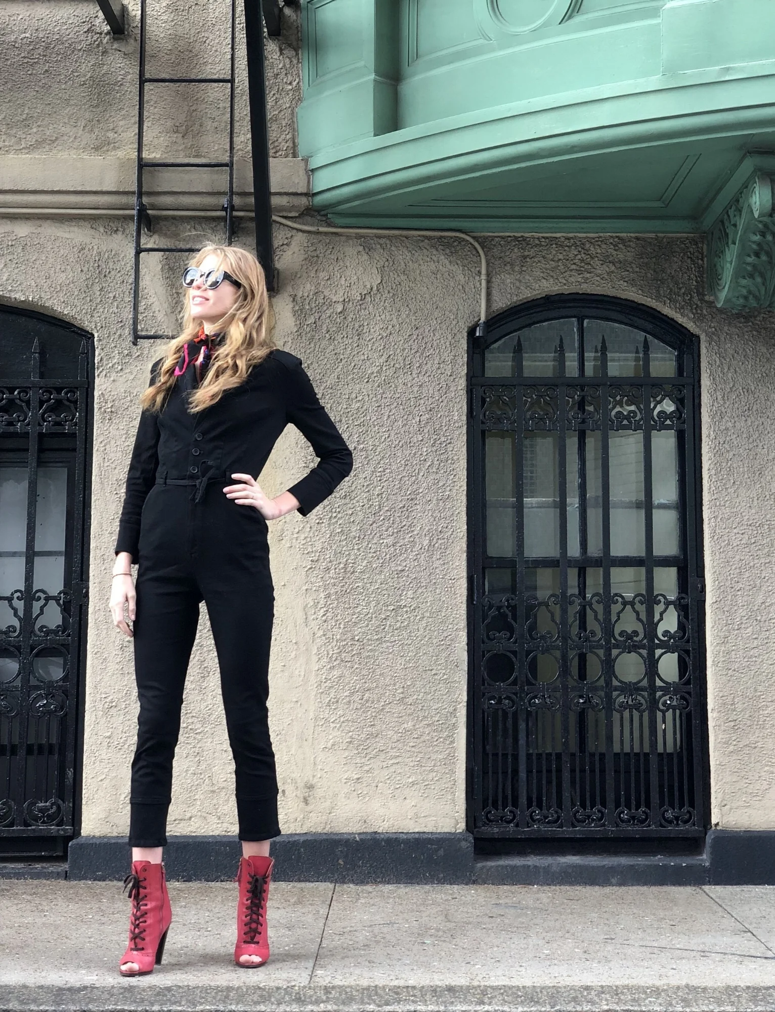 This jumpsuit particularly is great. It is just casual enough to wear during the day with a pair of chucks and a fun hat, but can be dressed up like I did. Take it from me, it's so easy to make this look cute. Im getting ready for jumpsuit (spring season). FREE PEOPLE has a ton of great jumpsuits to choose from. The one Im wearing is the: Take Me Out Jumpsuit from Free People SHOES: Are Miu Miu from a long time ago ;)