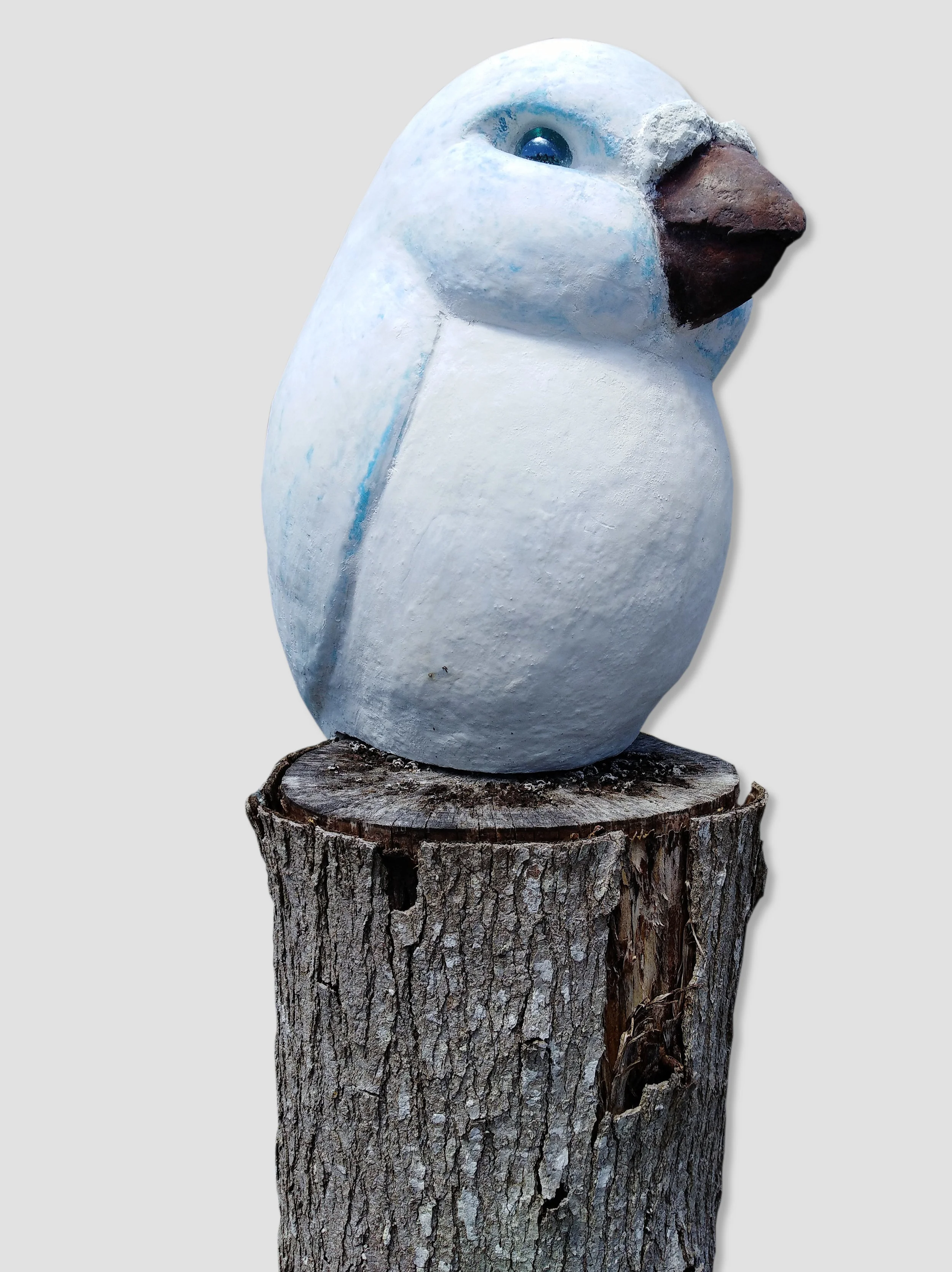 Big Bertha (Blue & Grey) John Phillips, artis fiberclay, indoor/outdoor, stump for display only, mounted on peg (inc.) $490.00