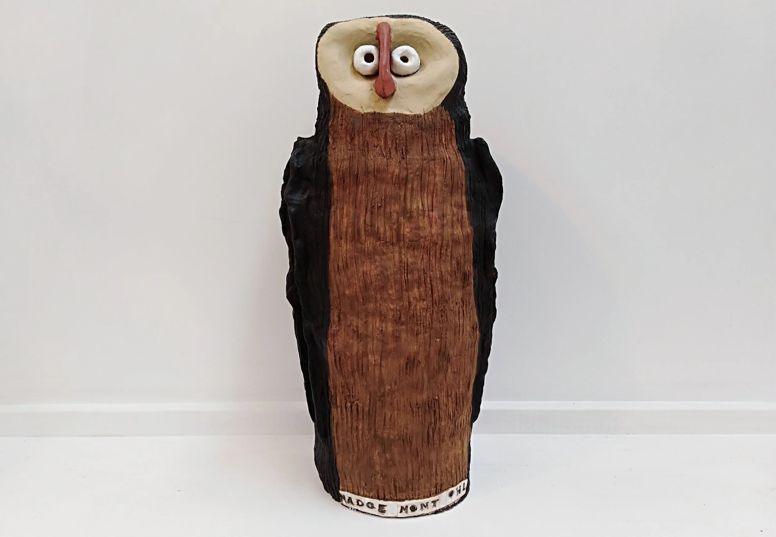 Madge Mont Owl Cherrie James, hand-formed + fired pottery $420.00