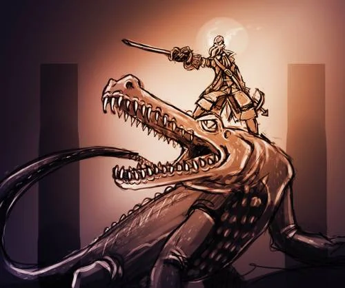 mind flayer on a giant croc