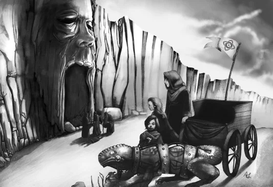 The iron wind turned a solid cliff face into a giant face. Don't worry, everything is safe.