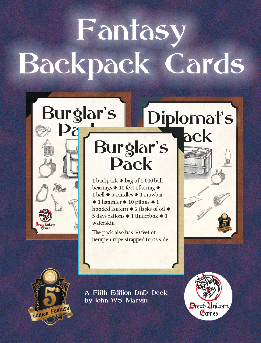 Fantasy Backpack Cards