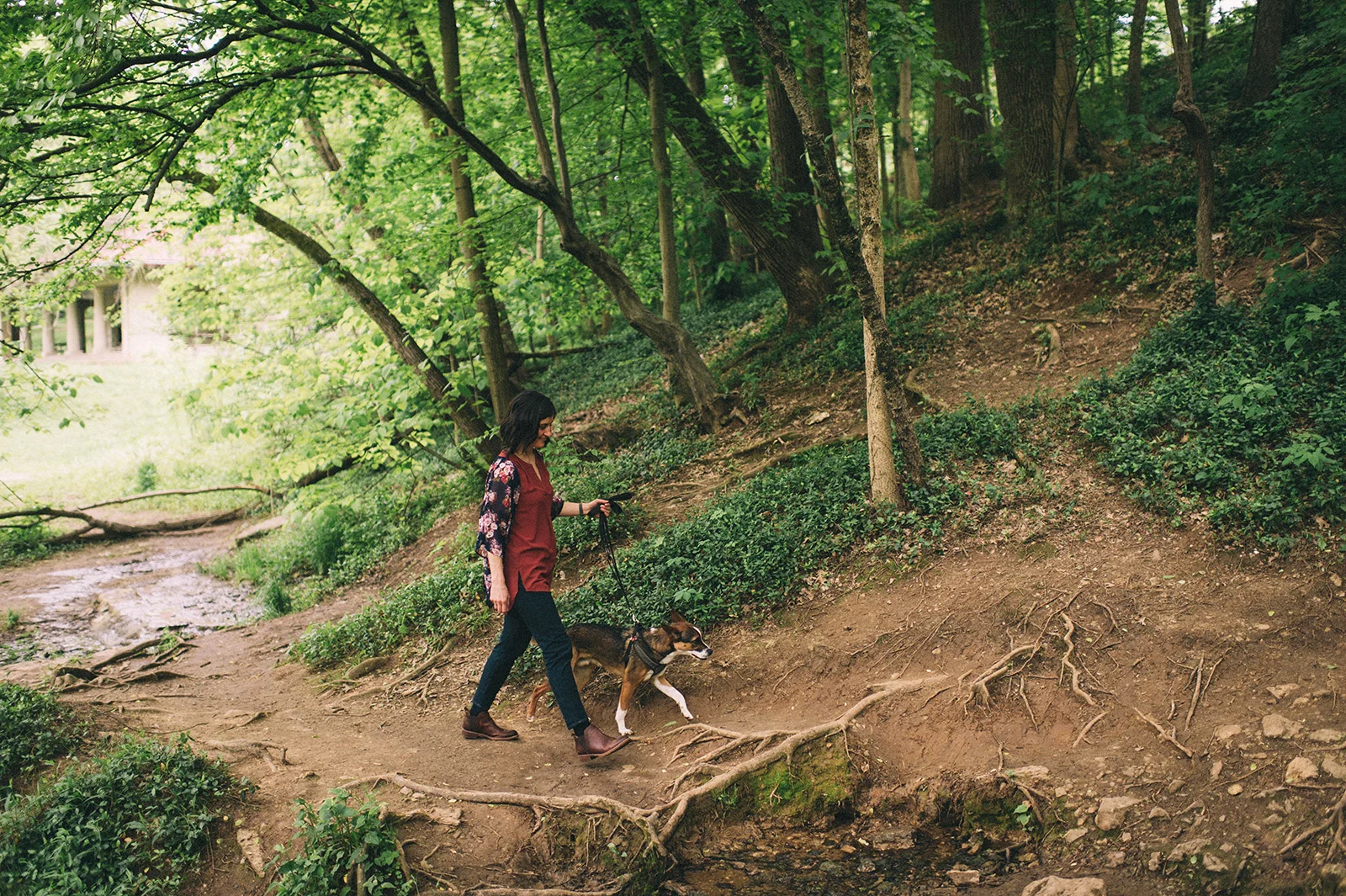 Hiking in Cherokee Park with my pup is my happy place