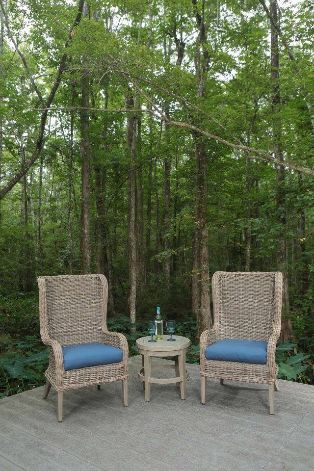 Bellevue host chairs in Driftwood with a Portofino side table.jpg