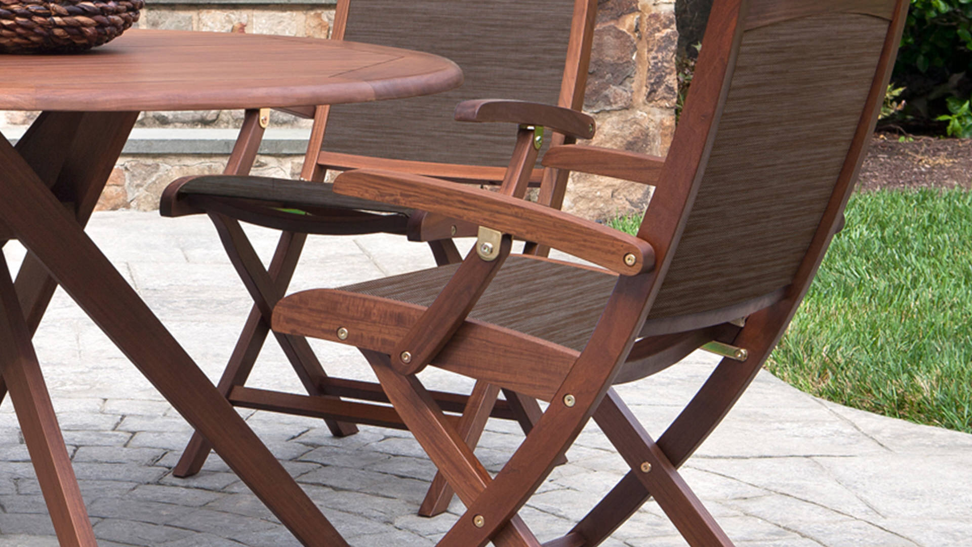 Closeup Of Our Topaz Folding Arm Chairs