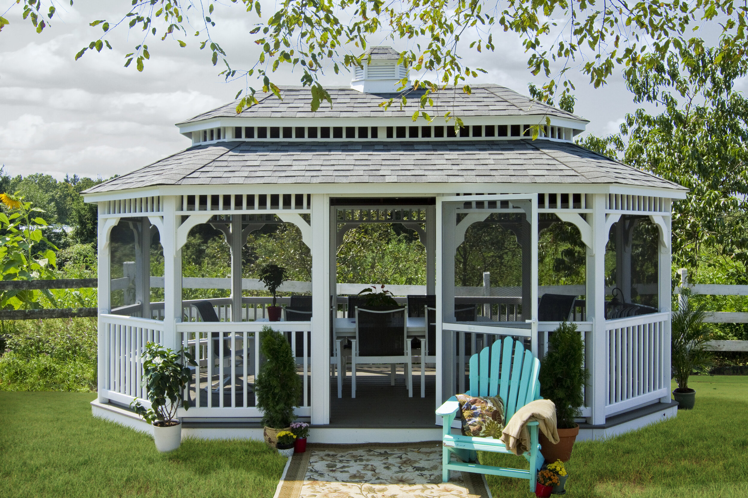 12x20 Oval - White Vinyl Gazebo - Pagoda Roof - Cupola - Screens.jpg