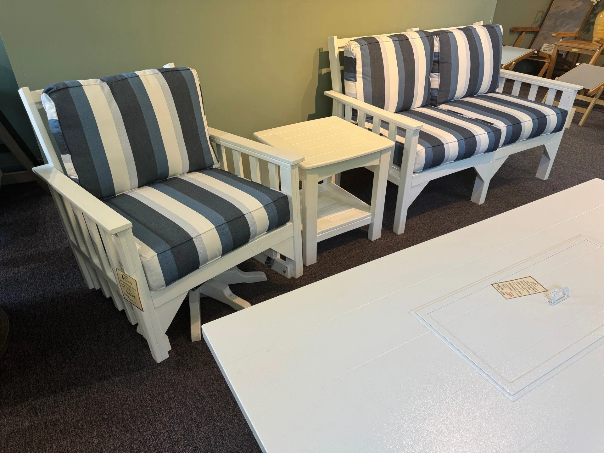 $899 4th Cliff Swivel in White/Gateway Coast Stripe