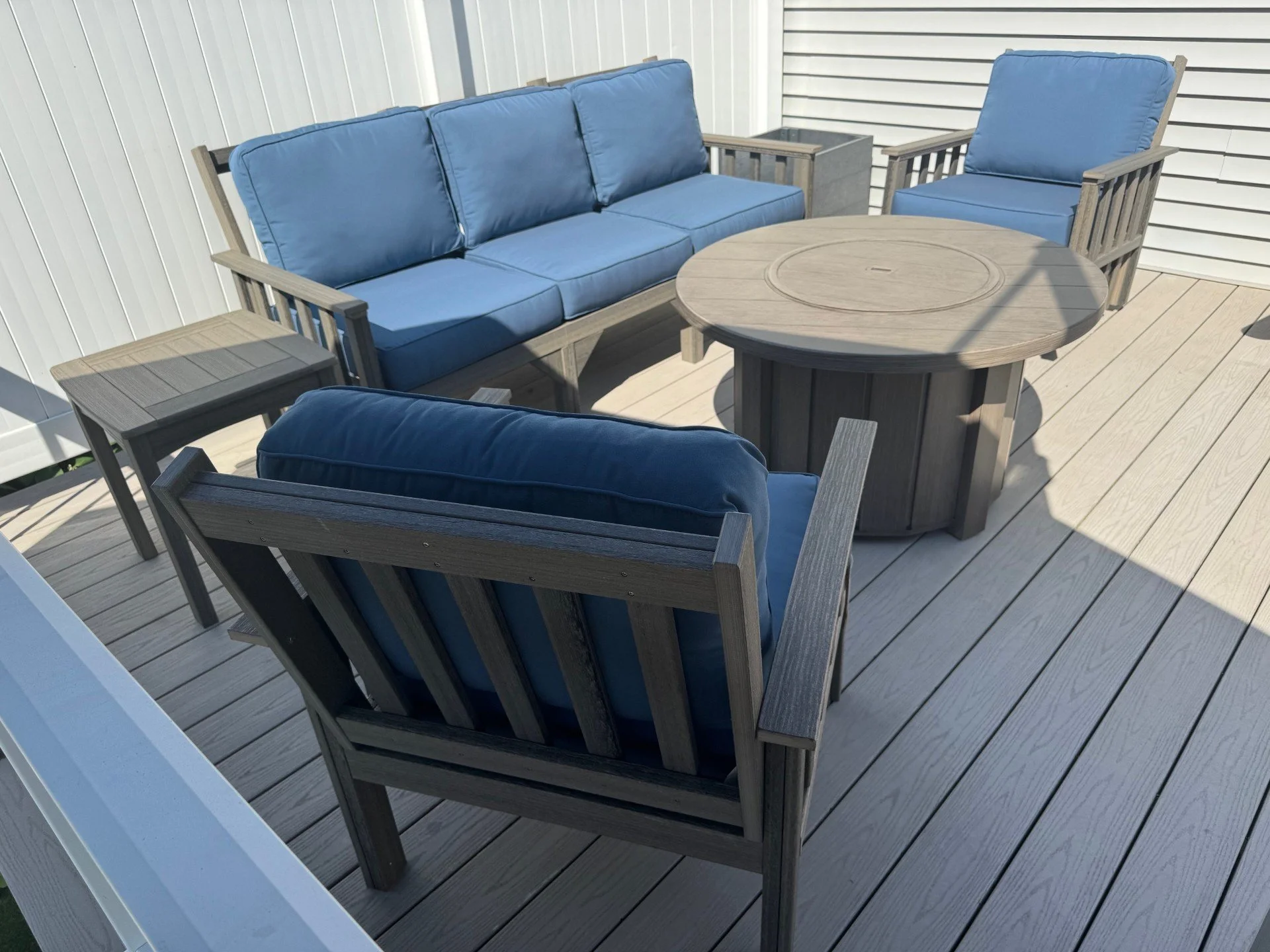 $799 4th Cliff Club Chair in Coastal/Sapphire Blue
