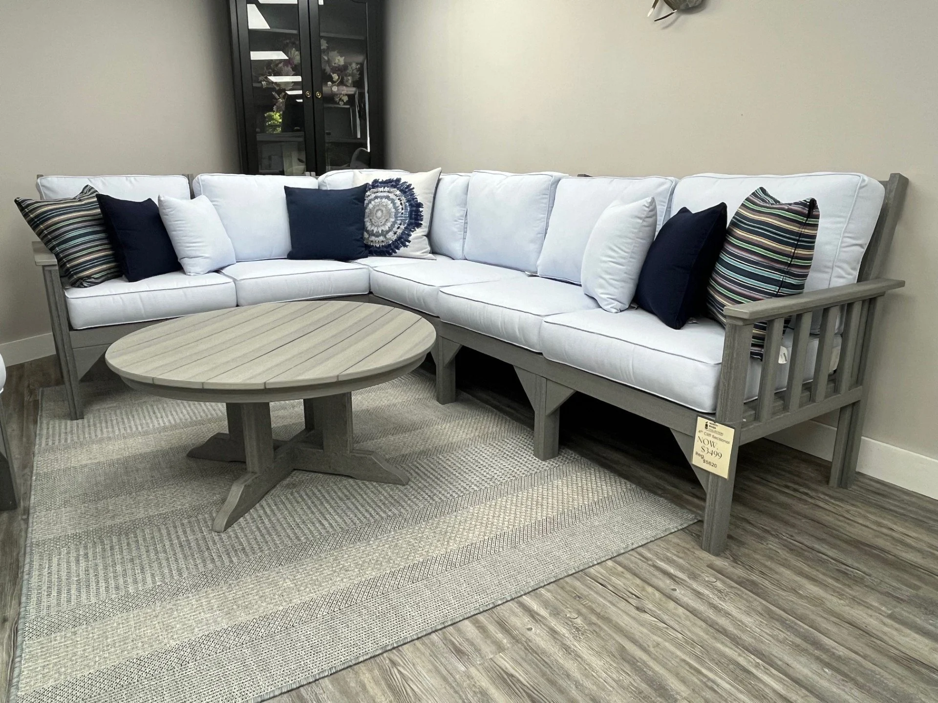 $3497 4th Cliff Sectional in Driftwood/Canvas Skyline