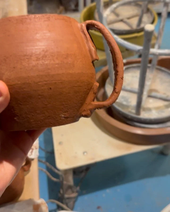 4 new mugs trimmed and added handles today ☕️